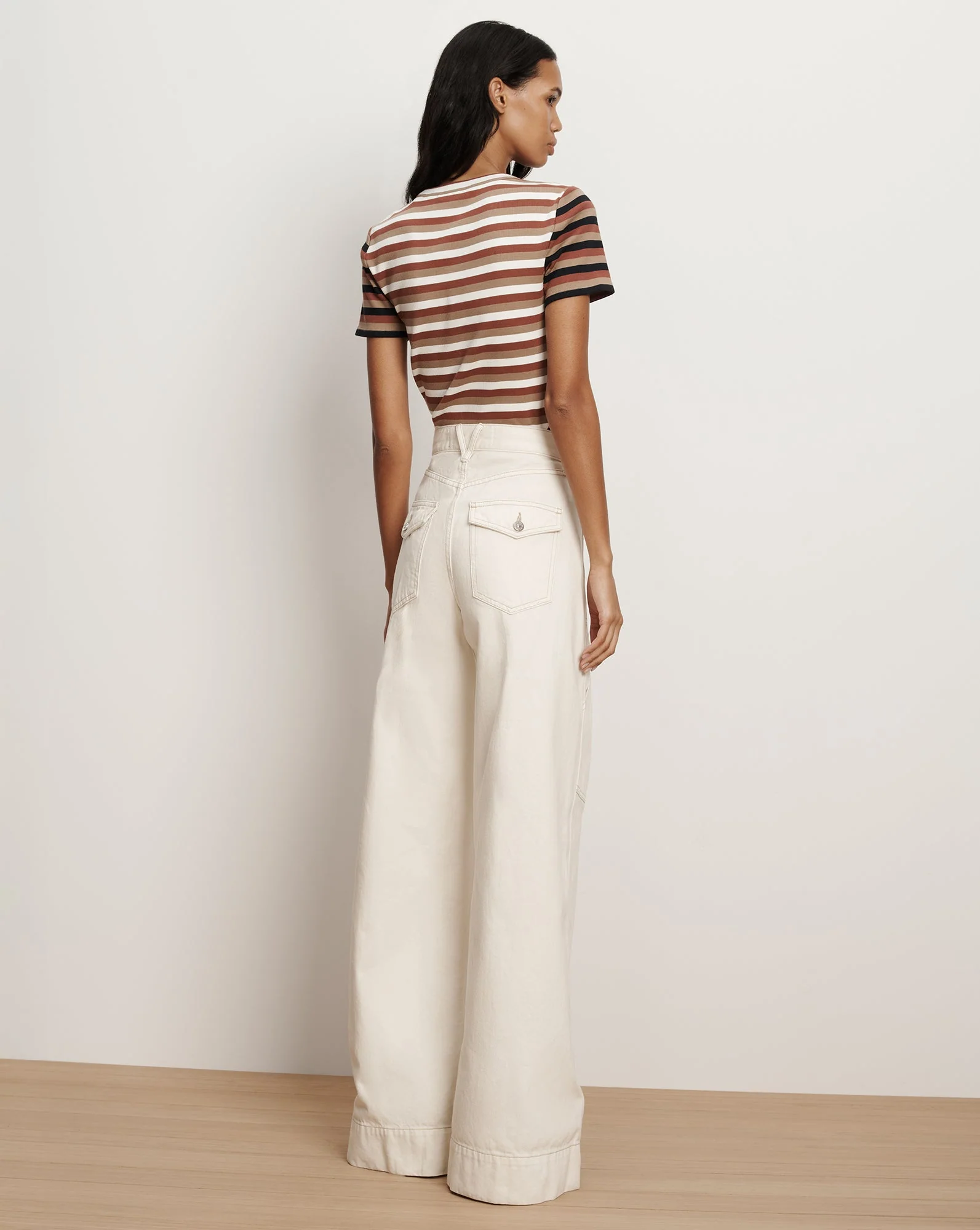 Veronica Beard - Pruitt Striped Ribbed T - Shirt - Image 4