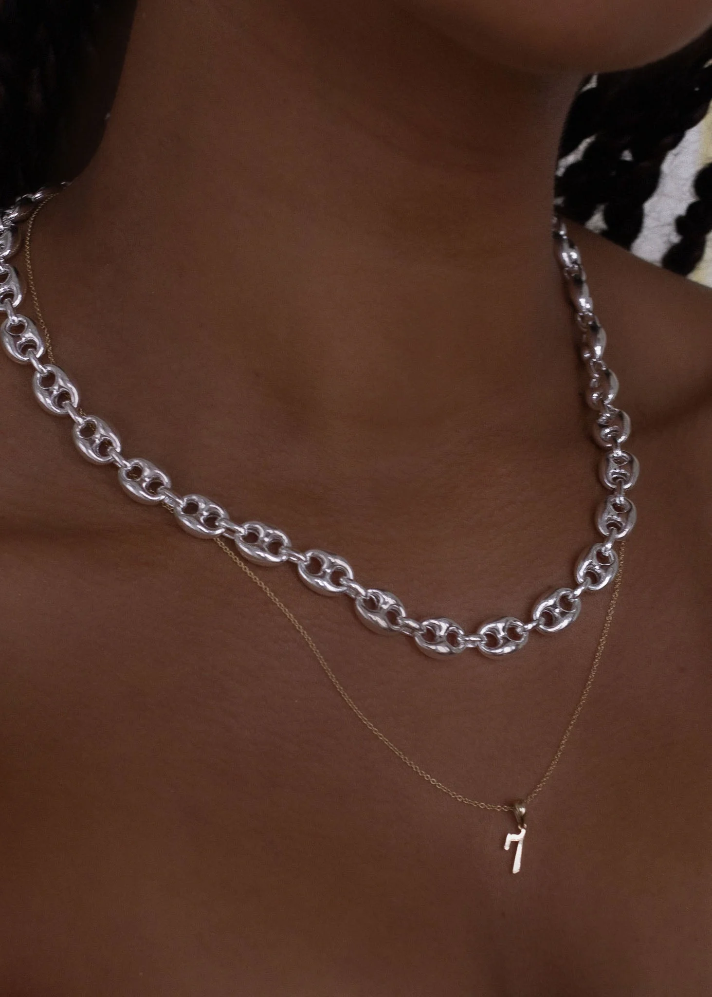 Kinn - Puffed Mariner Chain Necklace Silver - Image 4