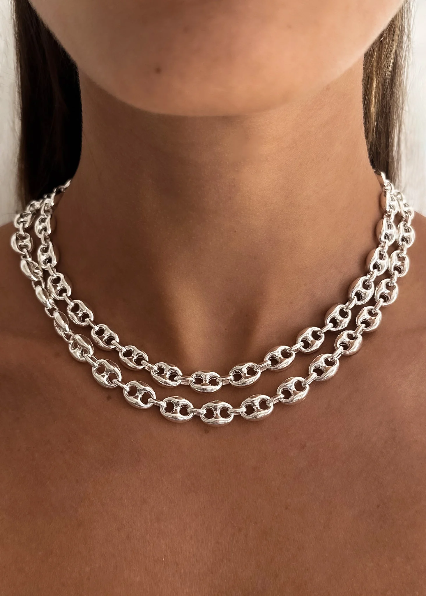 Kinn - Puffed Mariner Chain Necklace Silver - Image 7