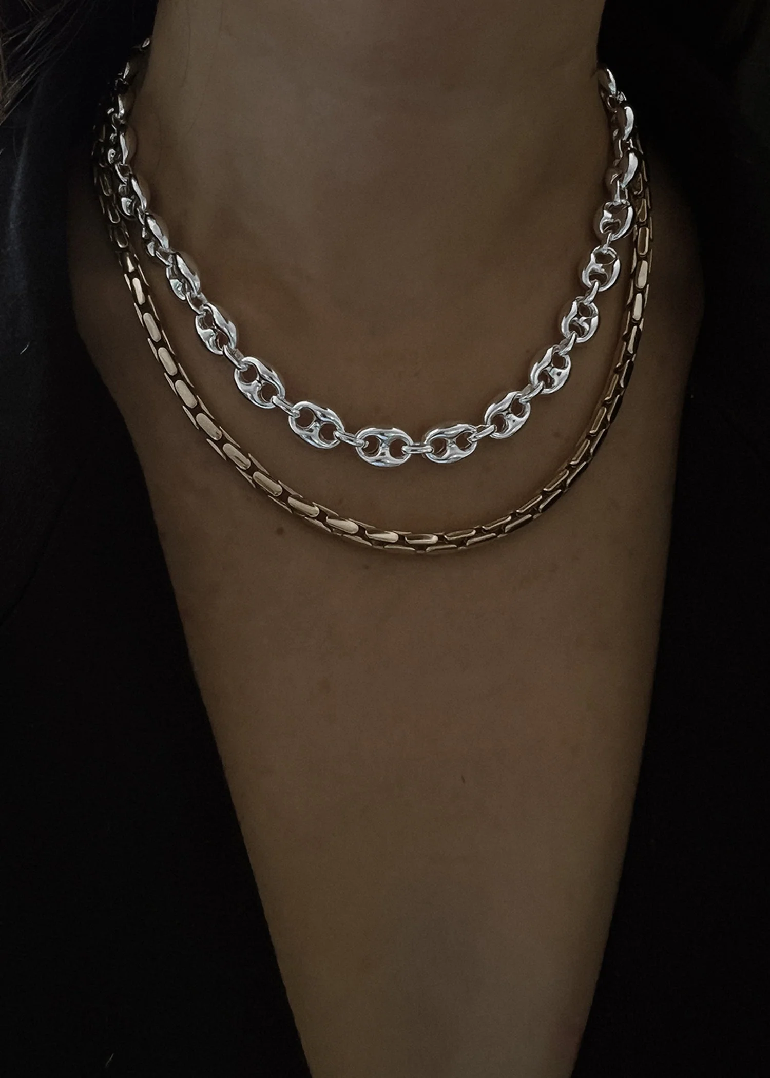 Kinn - Puffed Mariner Chain Necklace Silver - Image 8