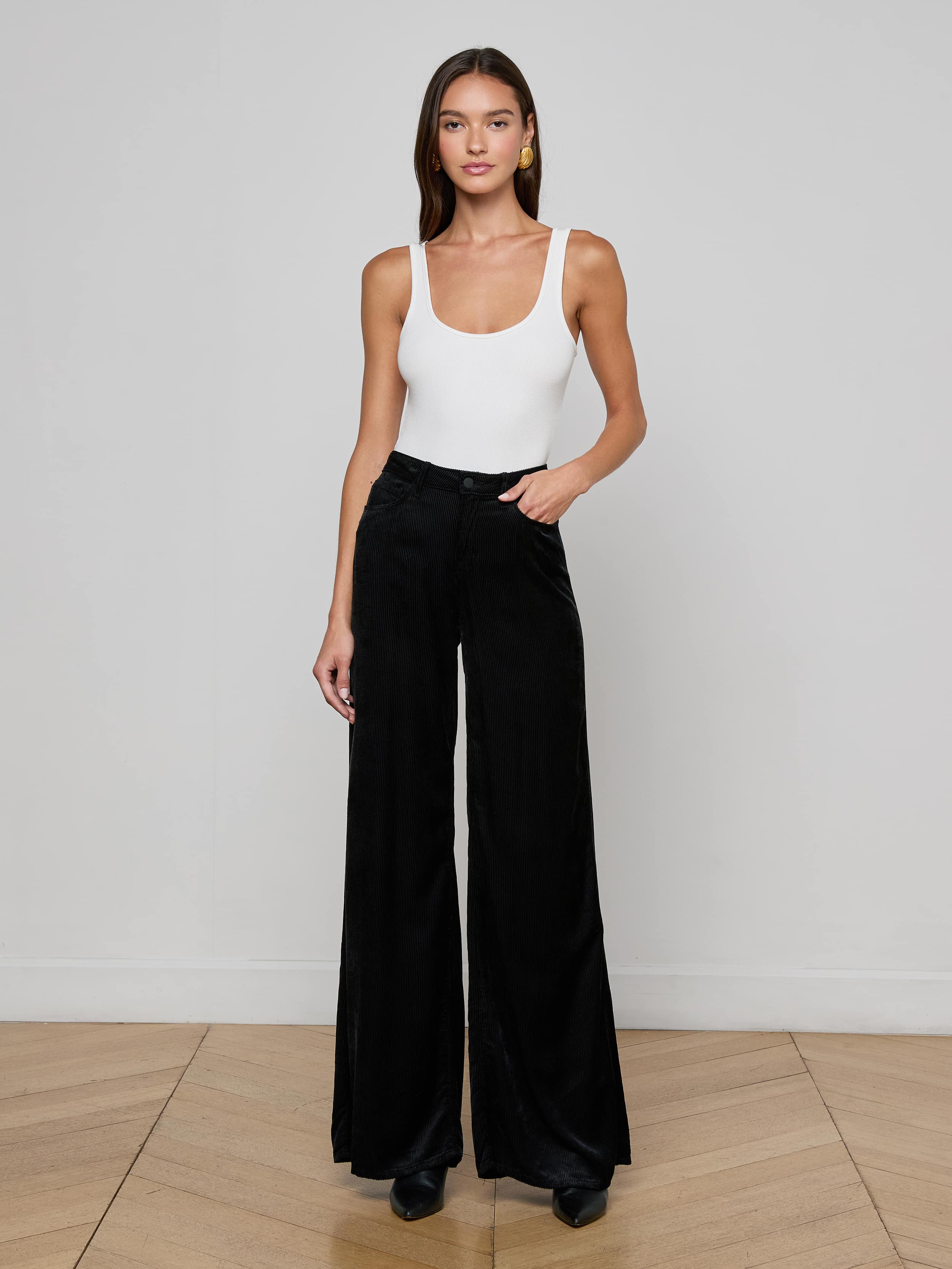L'AGENCE - Quincy Wide - Leg Corduroy Pant