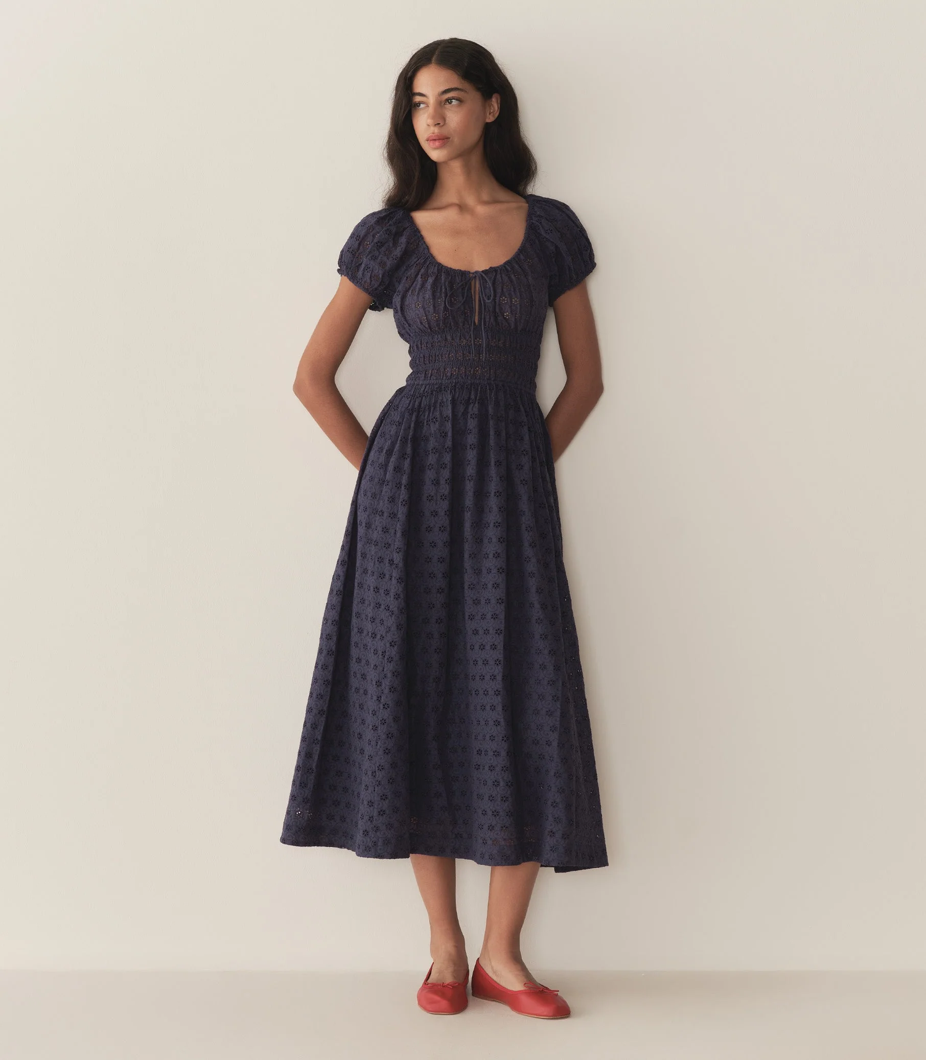 DÔEN - QUINN DRESS -- ADRIATIC EYELET - Image 2