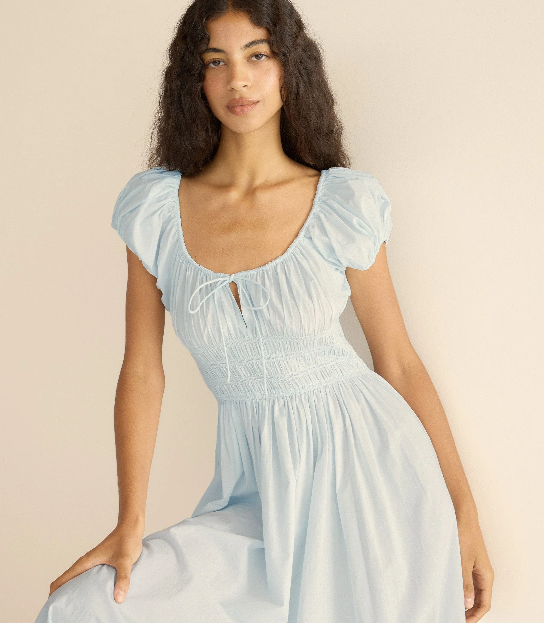 DÔEN - QUINN DRESS -- ALICE BLUE
