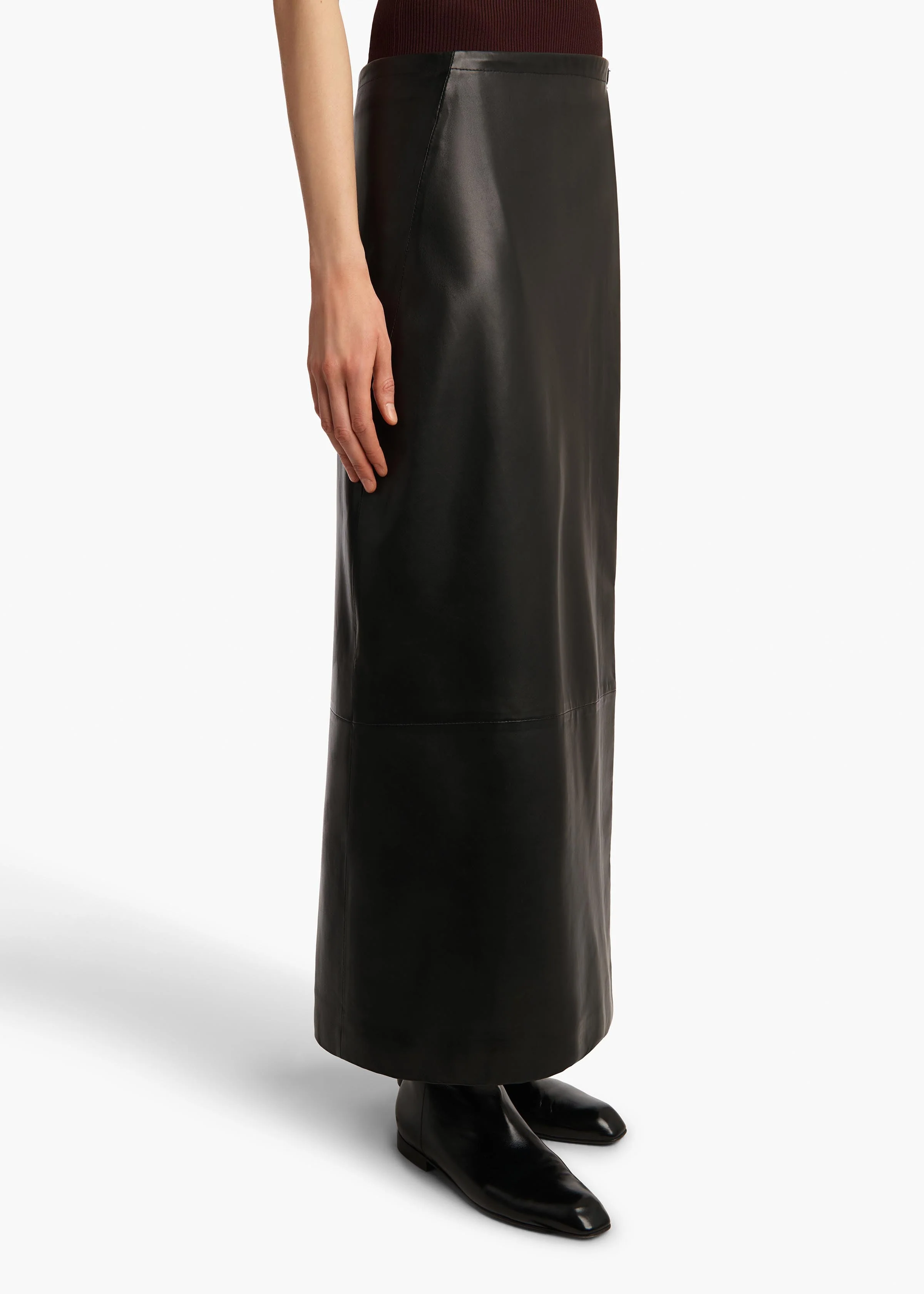 Khaite - Quinn Skirt in Black Leather - Image 12