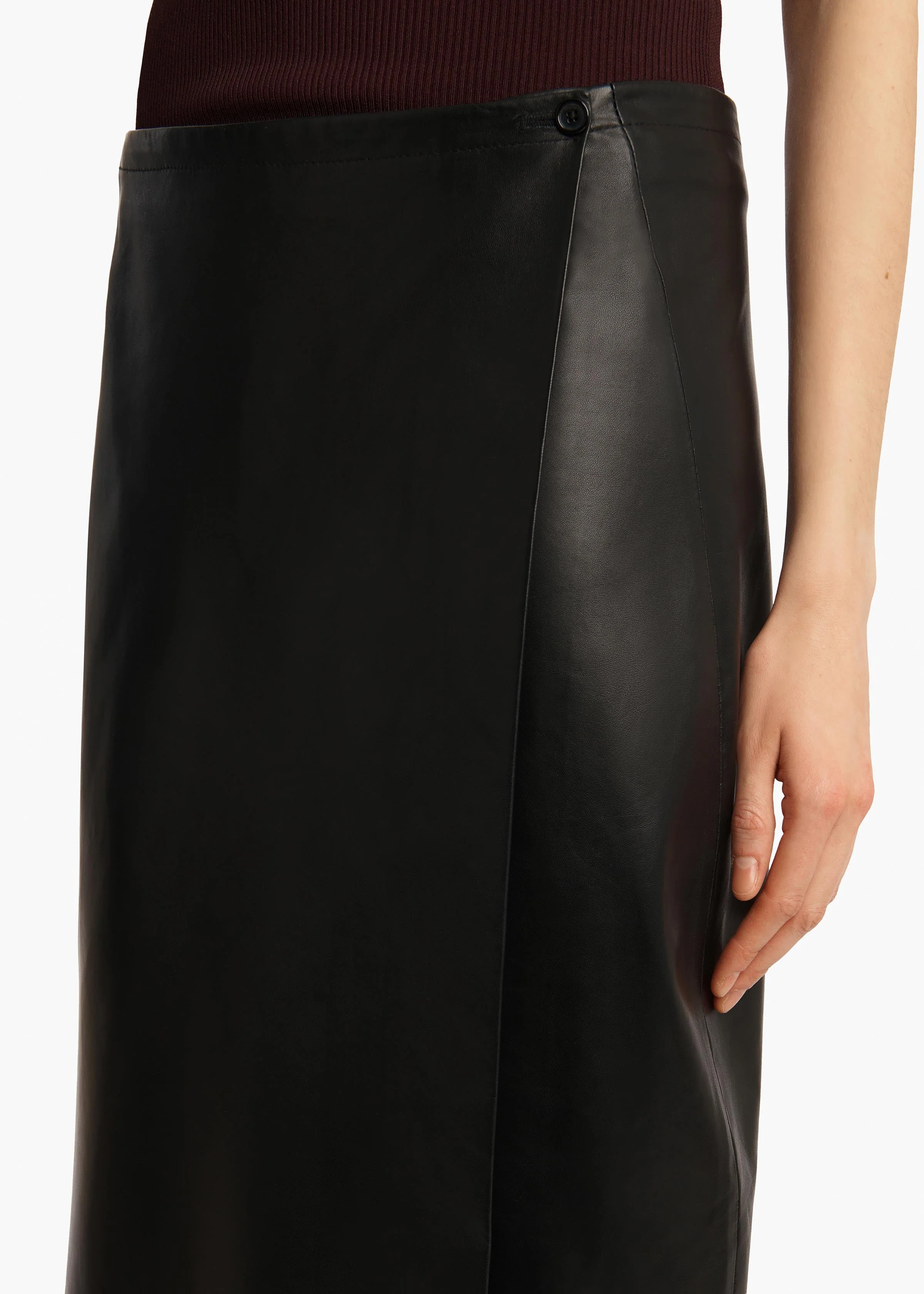 Khaite - Quinn Skirt in Black Leather - Image 13