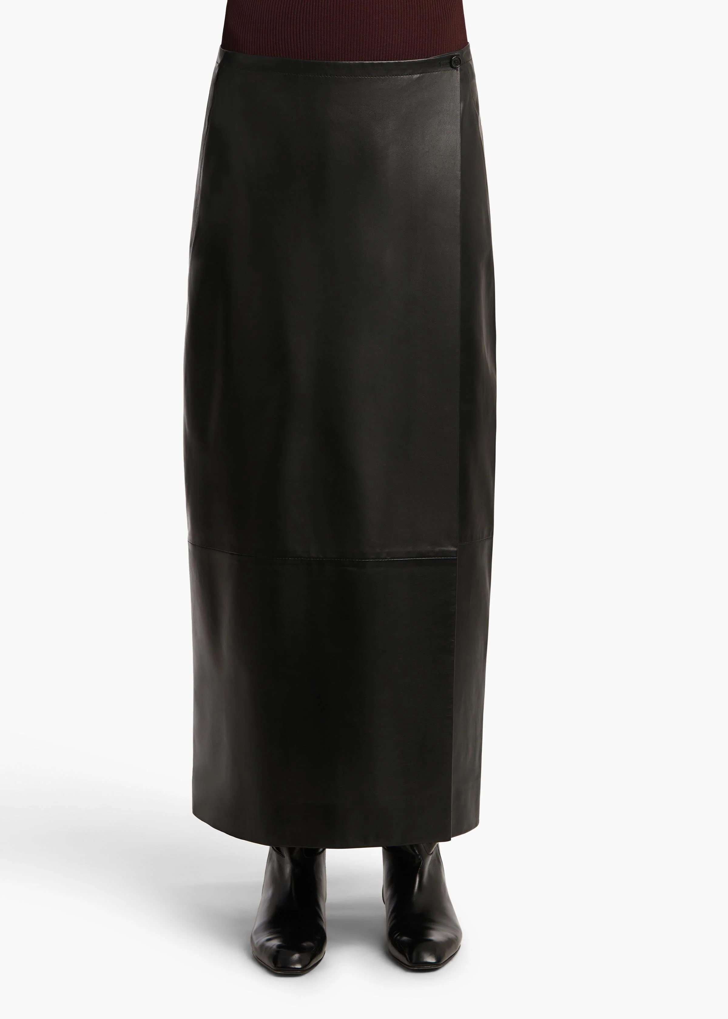 Khaite - Quinn Skirt in Black Leather - Image 3