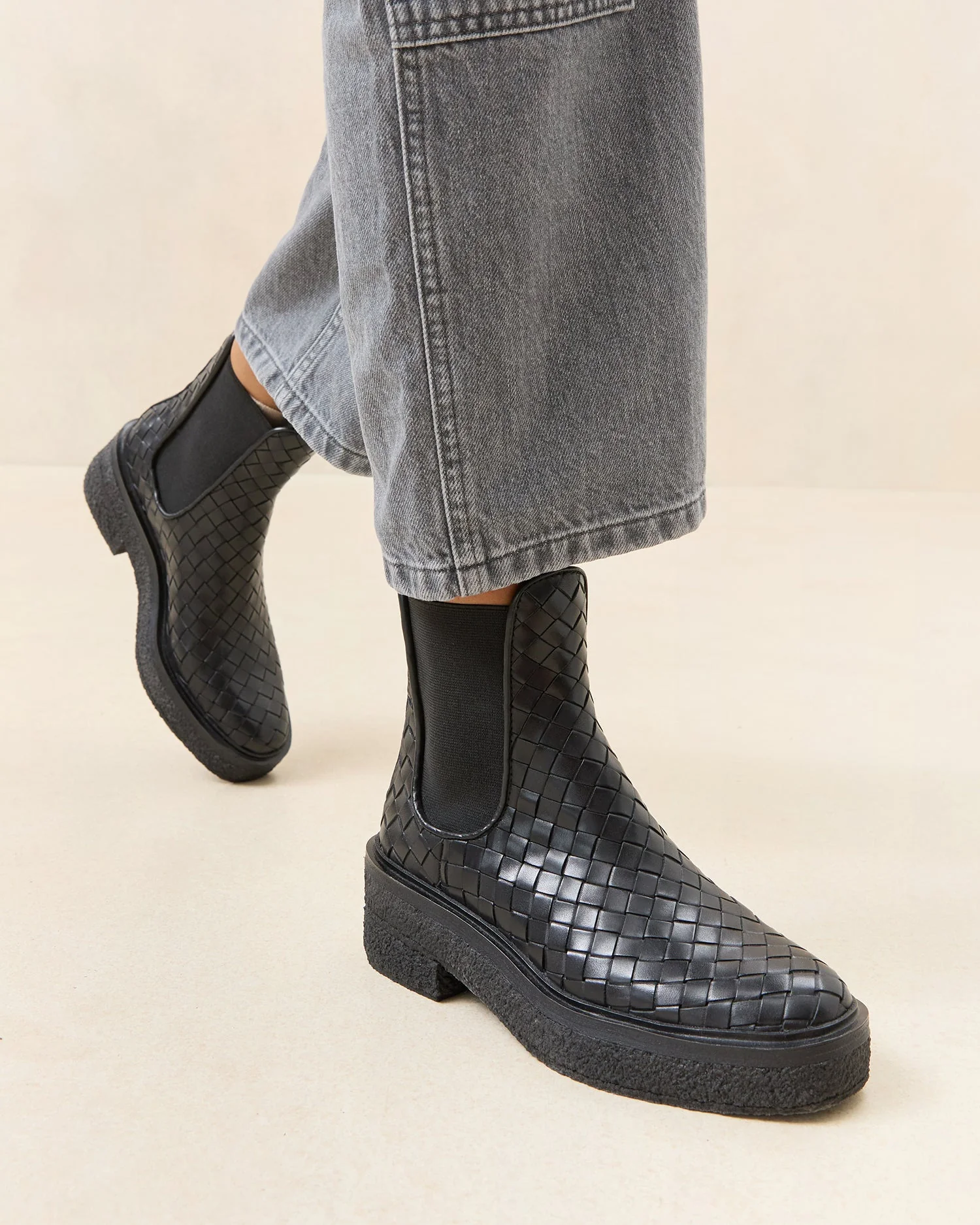 Loeffler Randall - Raquel Black Woven Chelsea Boot - Image 2
