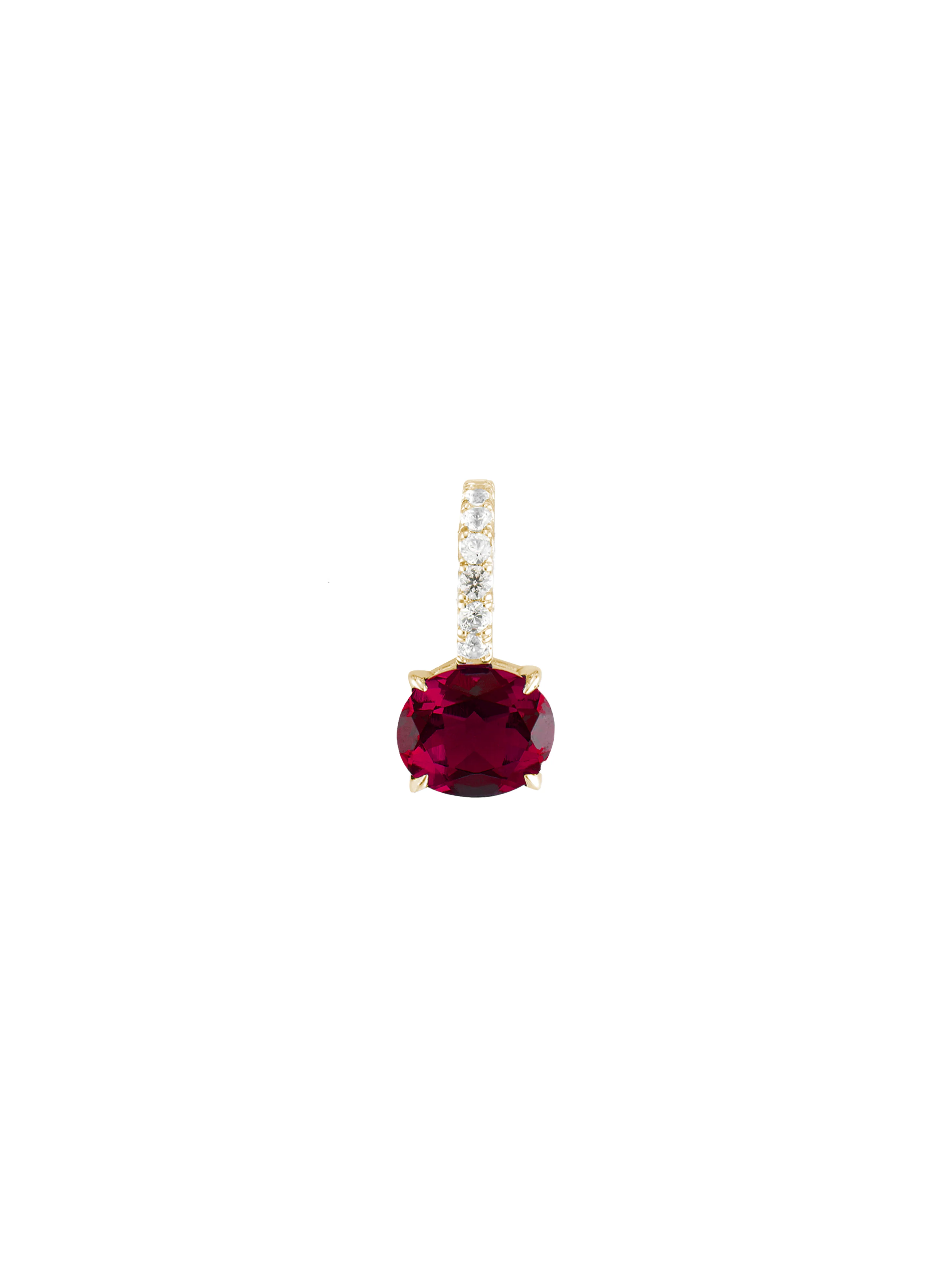 Dorsey - LAB RED SAPPHIRE EAST WEST OVAL PENDANT, GOLD