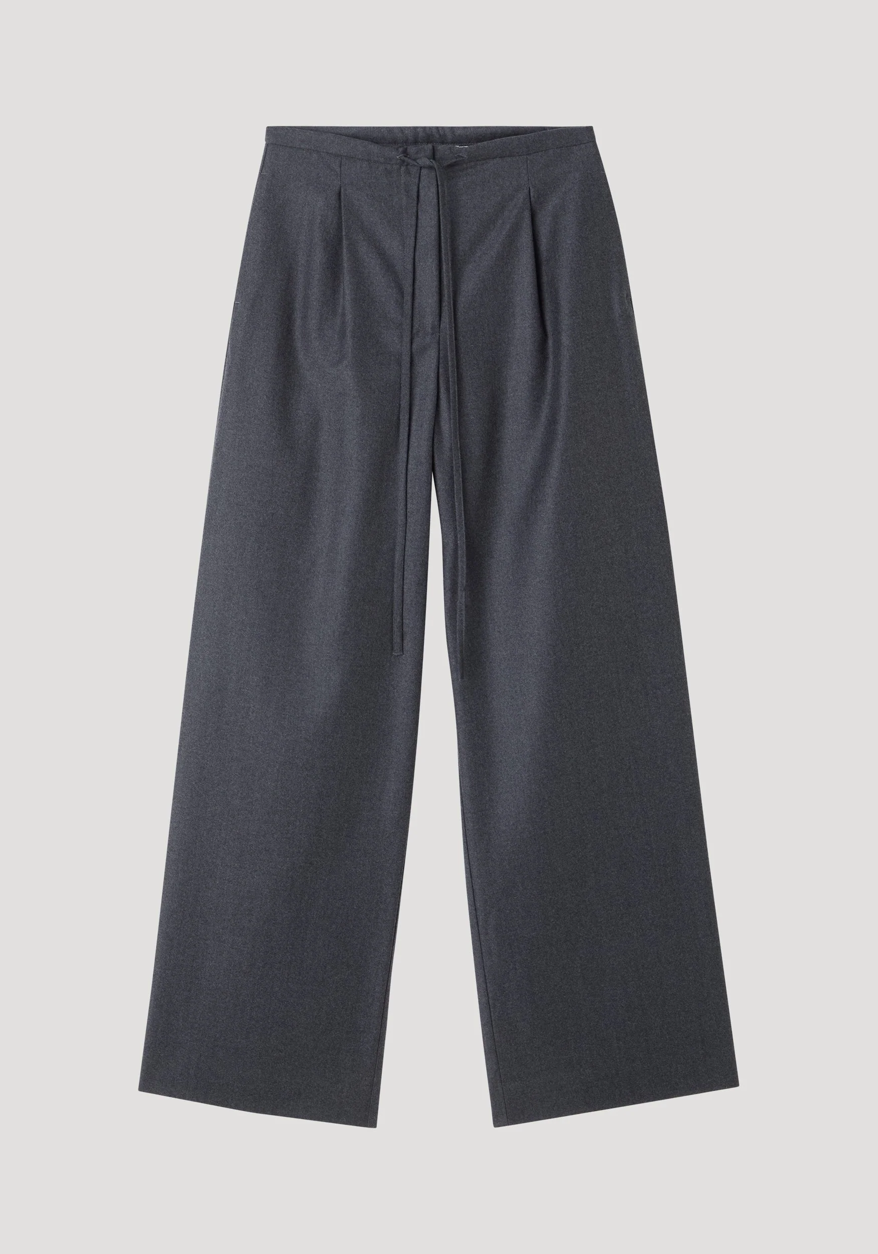 ROHE - Relaxed soft wool trousers | dark grey melange - Image 5