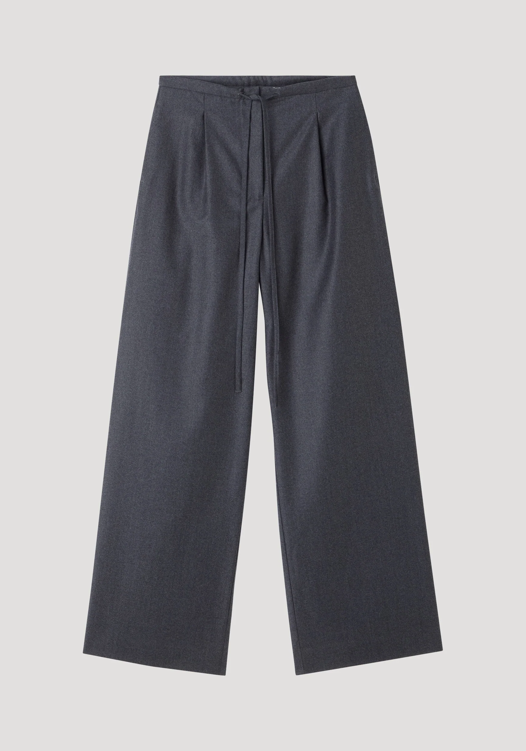 ROHE - Relaxed soft wool trousers | dark grey melange - Image 6