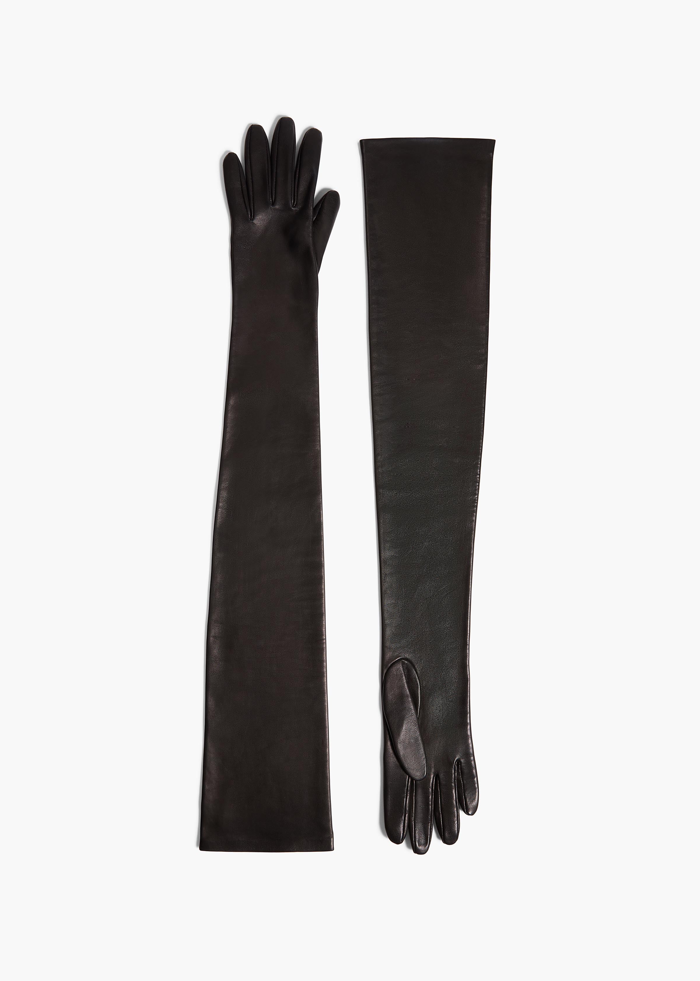 Khaite - Remo Long Gloves in Black Leather