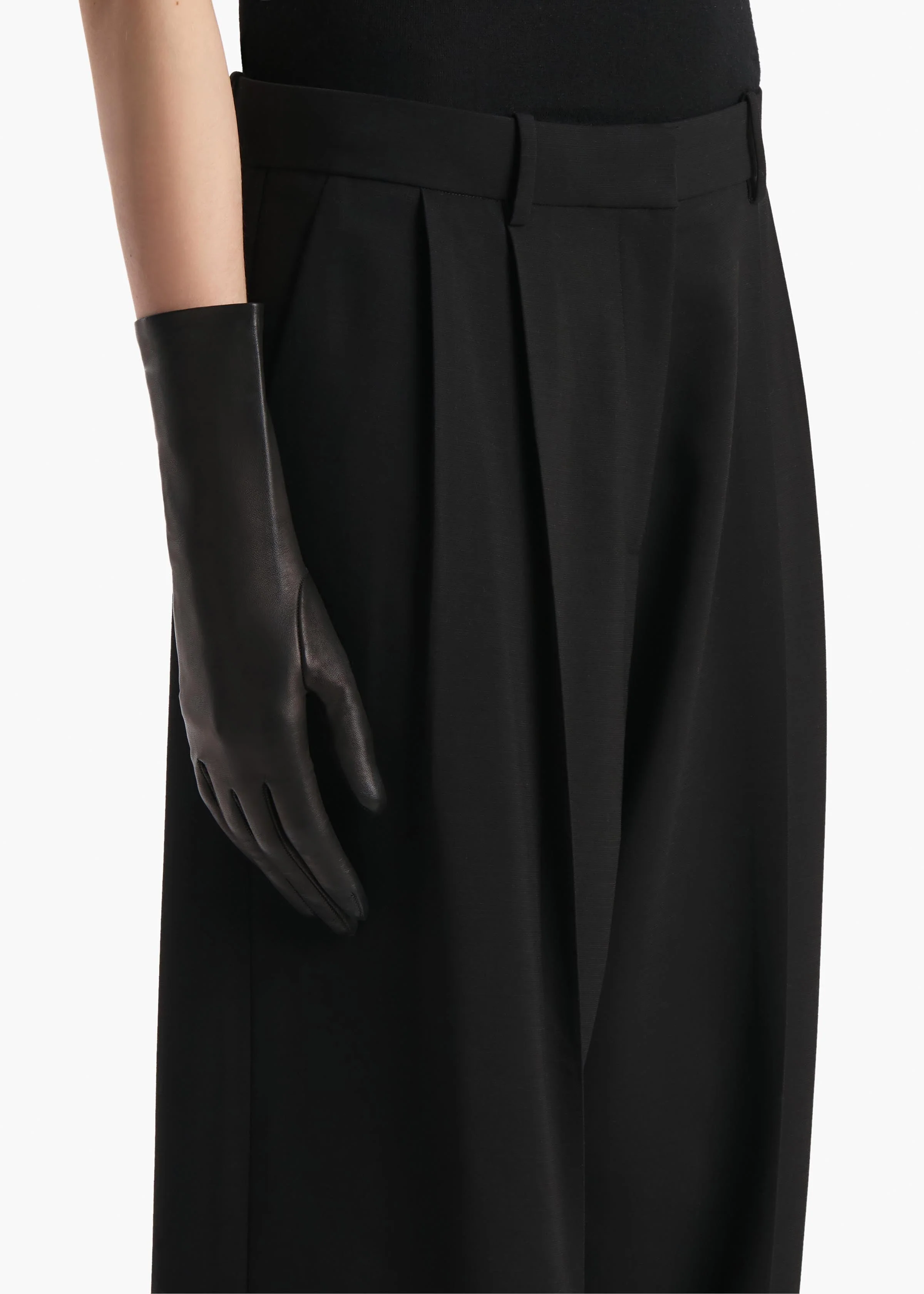Khaite - Remo Mid - Length Gloves in Black Leather - Image 5