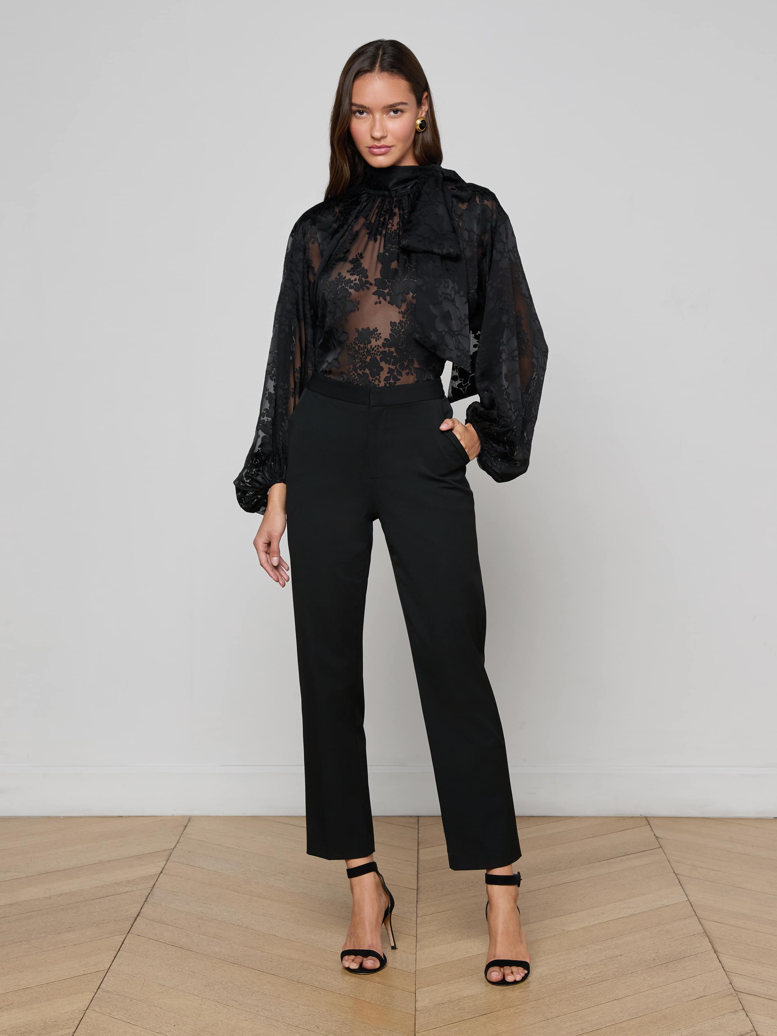 L'AGENCE - Rhett Burnout Satin Blouse - Image 13