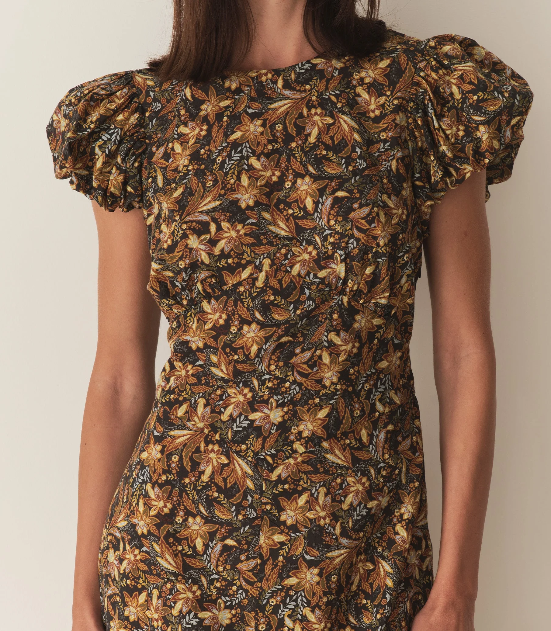 DÔEN - RHODIA DRESS -- NOIR NARCISSUS FLORAL - Image 3