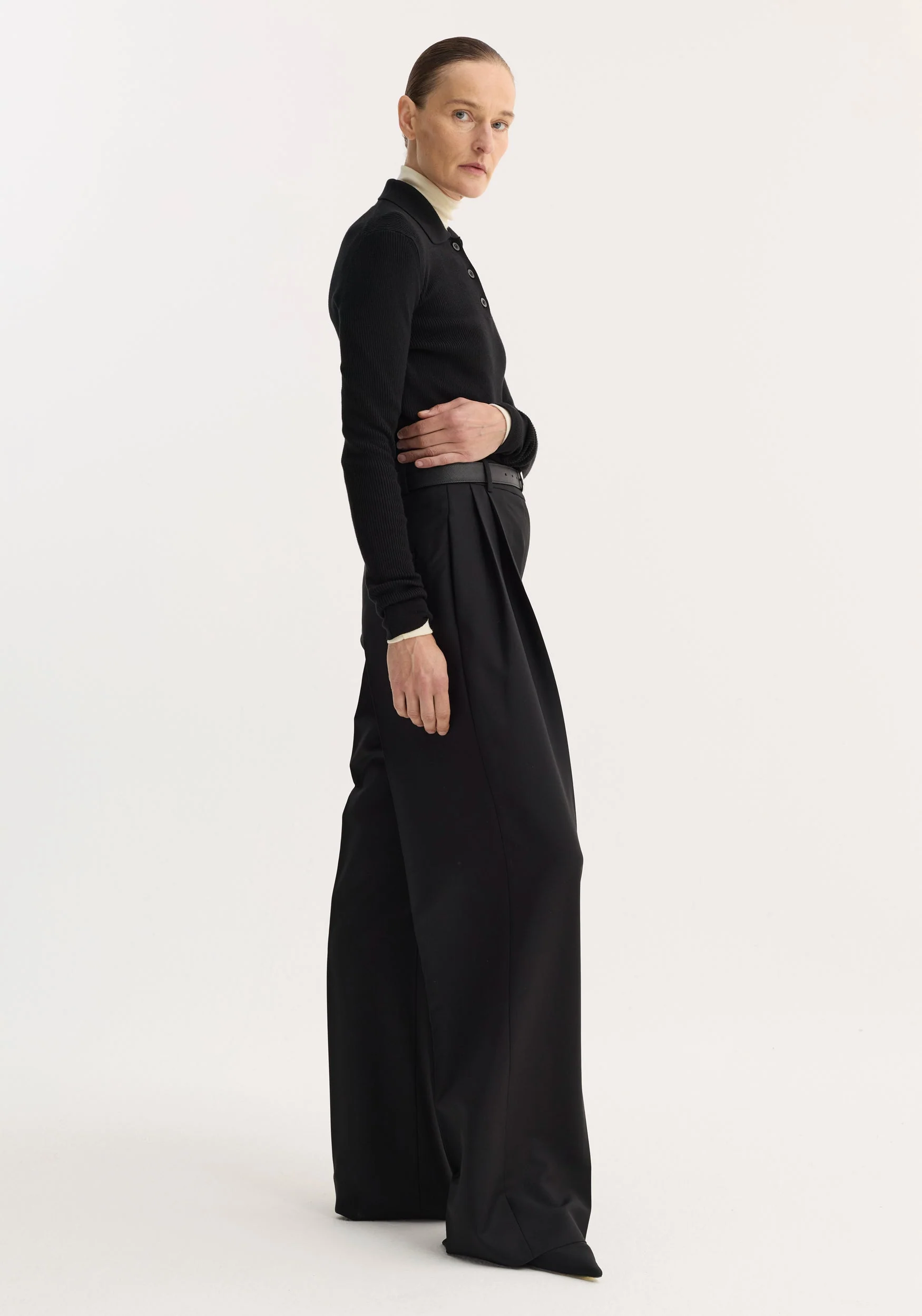 ROHE - Rib knitted polo | black - Image 4