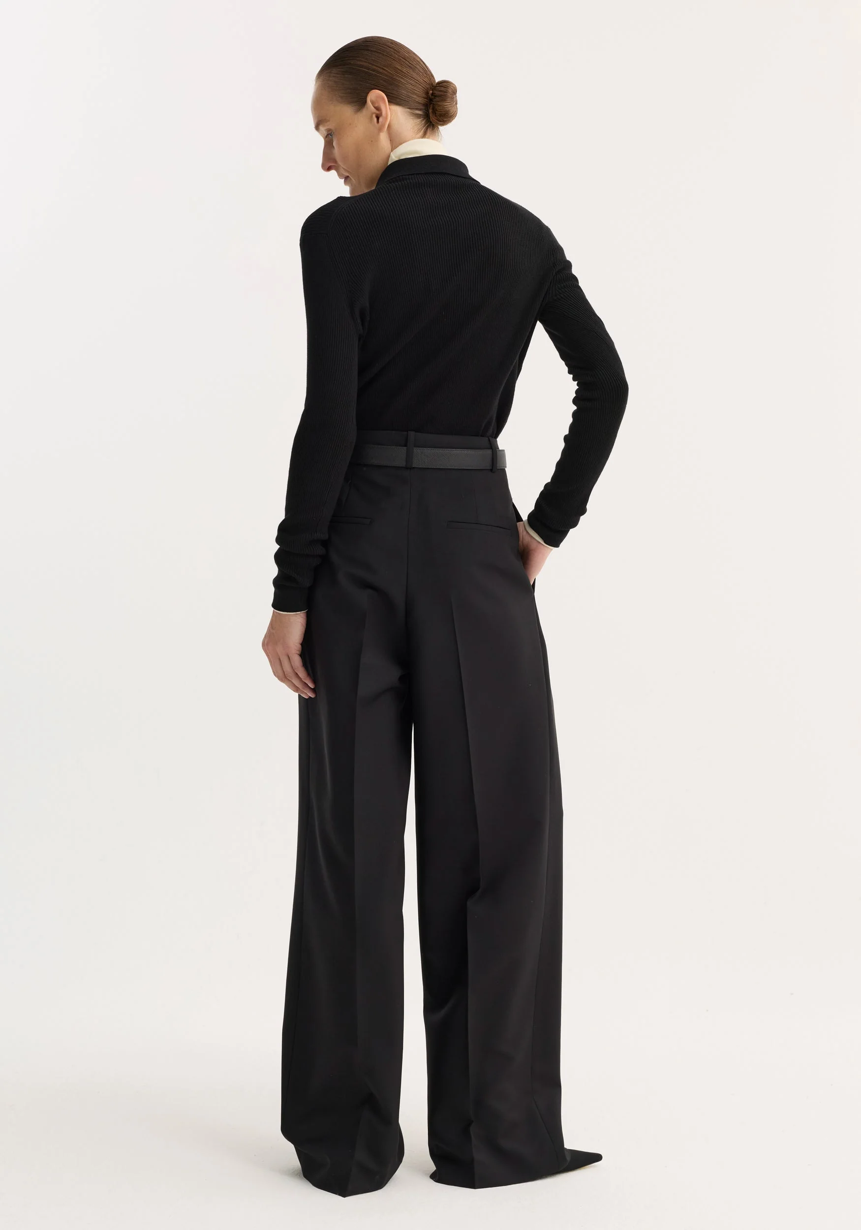 ROHE - Rib knitted polo | black - Image 5