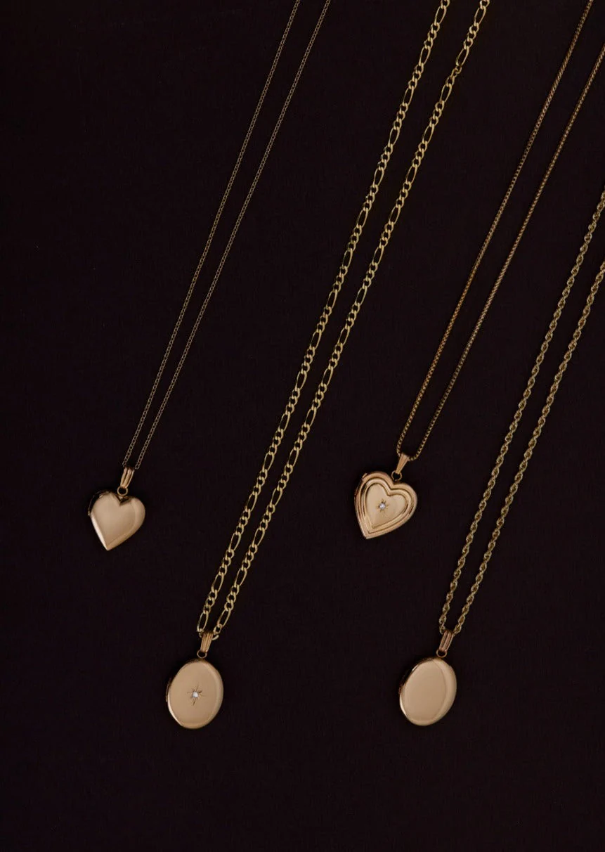 Kinn - Ribbed Maison Heart Locket Necklace Diamond - Image 5