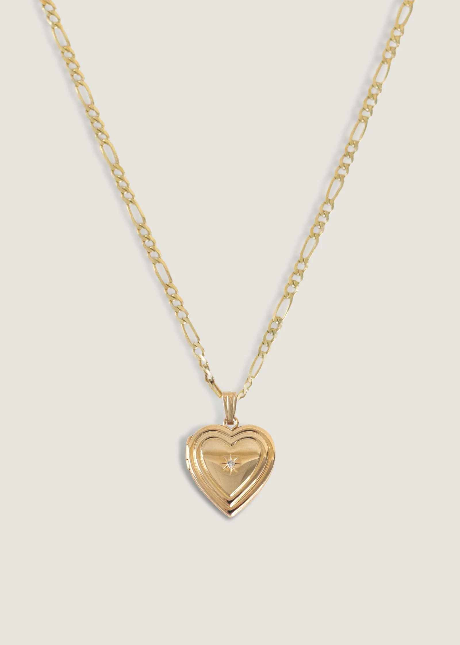Kinn - Ribbed Maison Heart Locket Necklace Diamond - Image 6