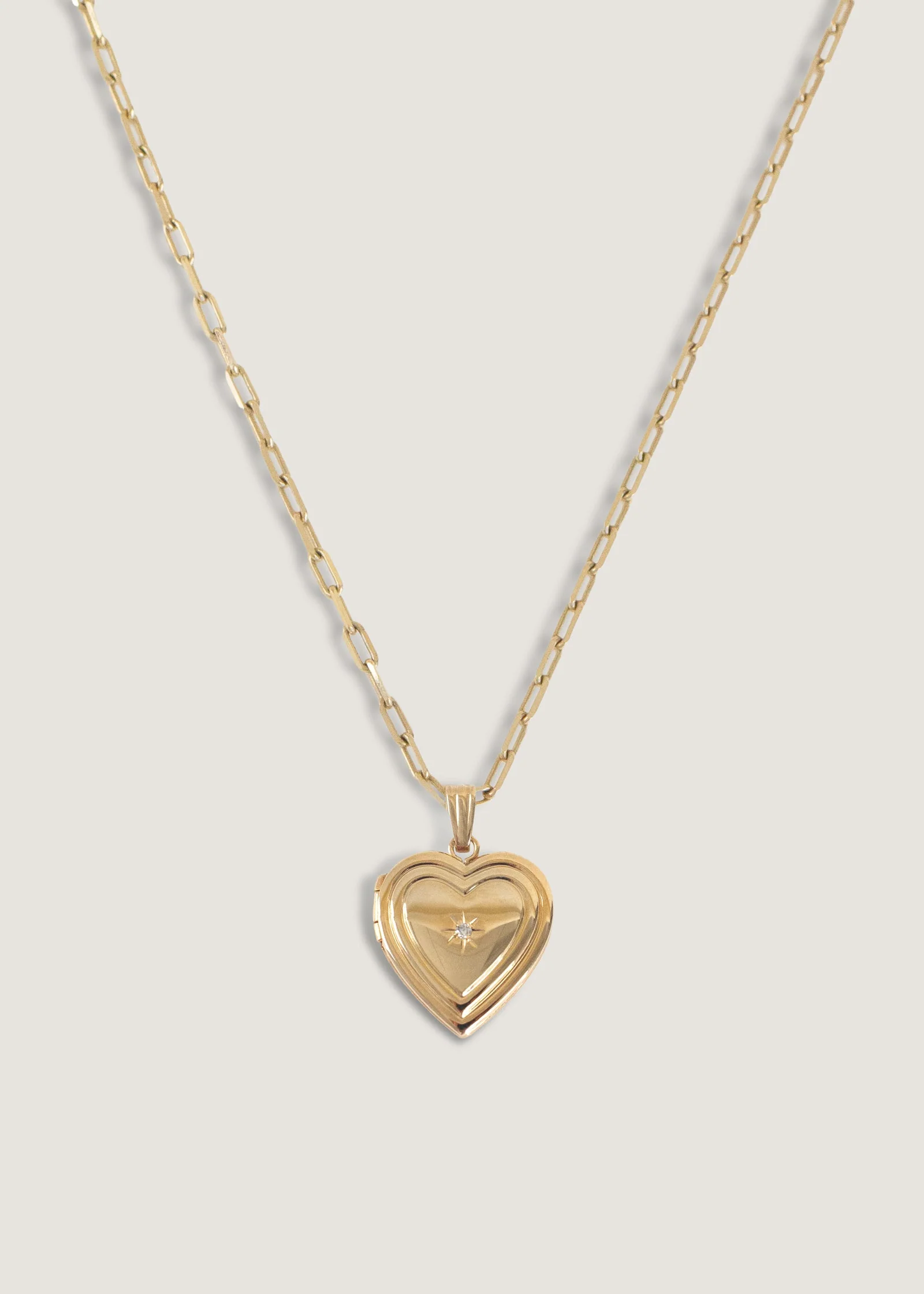 Kinn - Ribbed Maison Heart Locket Necklace Diamond - Image 8