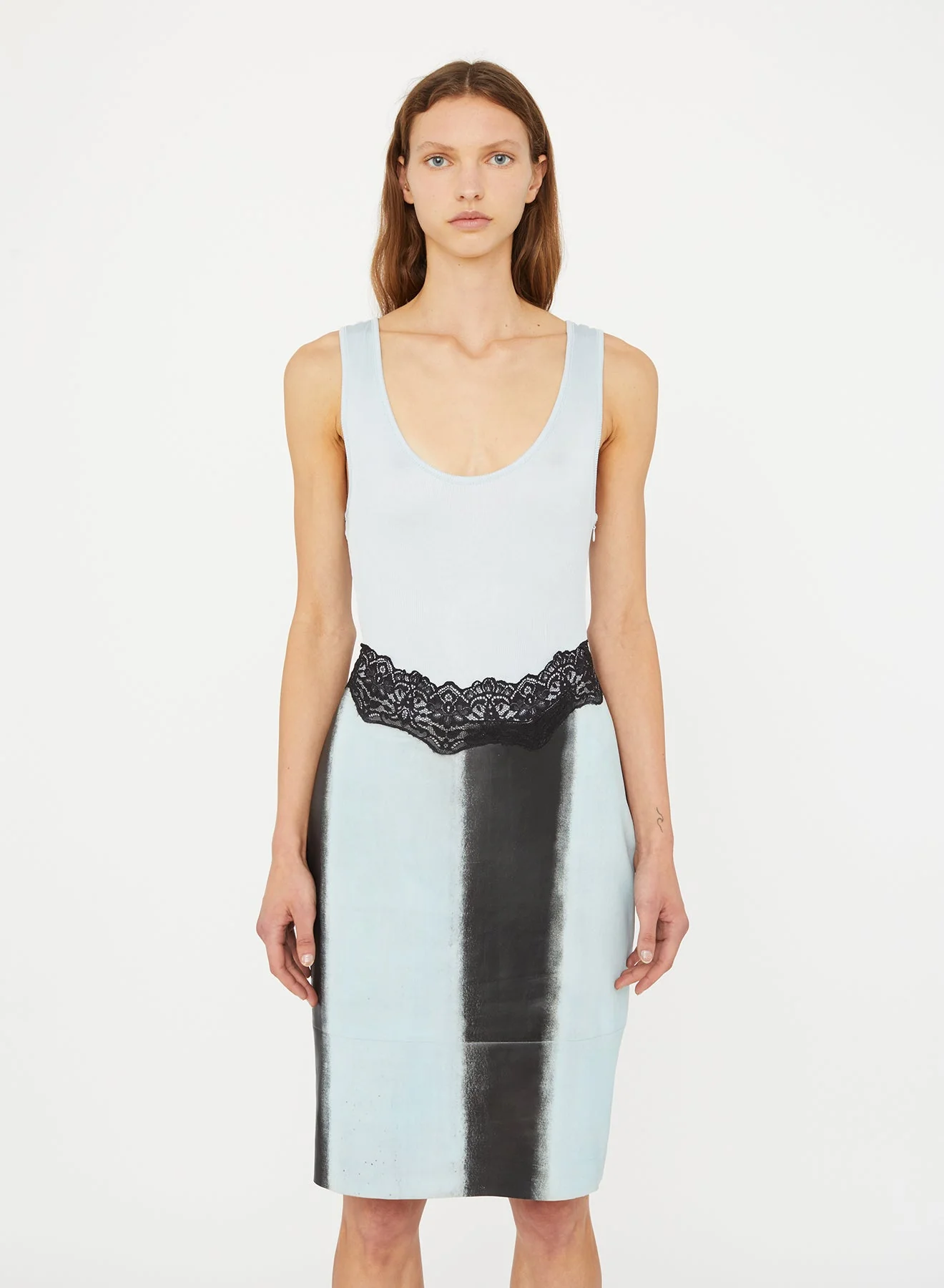 Christopher Esber - Ribbed Scuffed Leather Tank Dress - Image 3