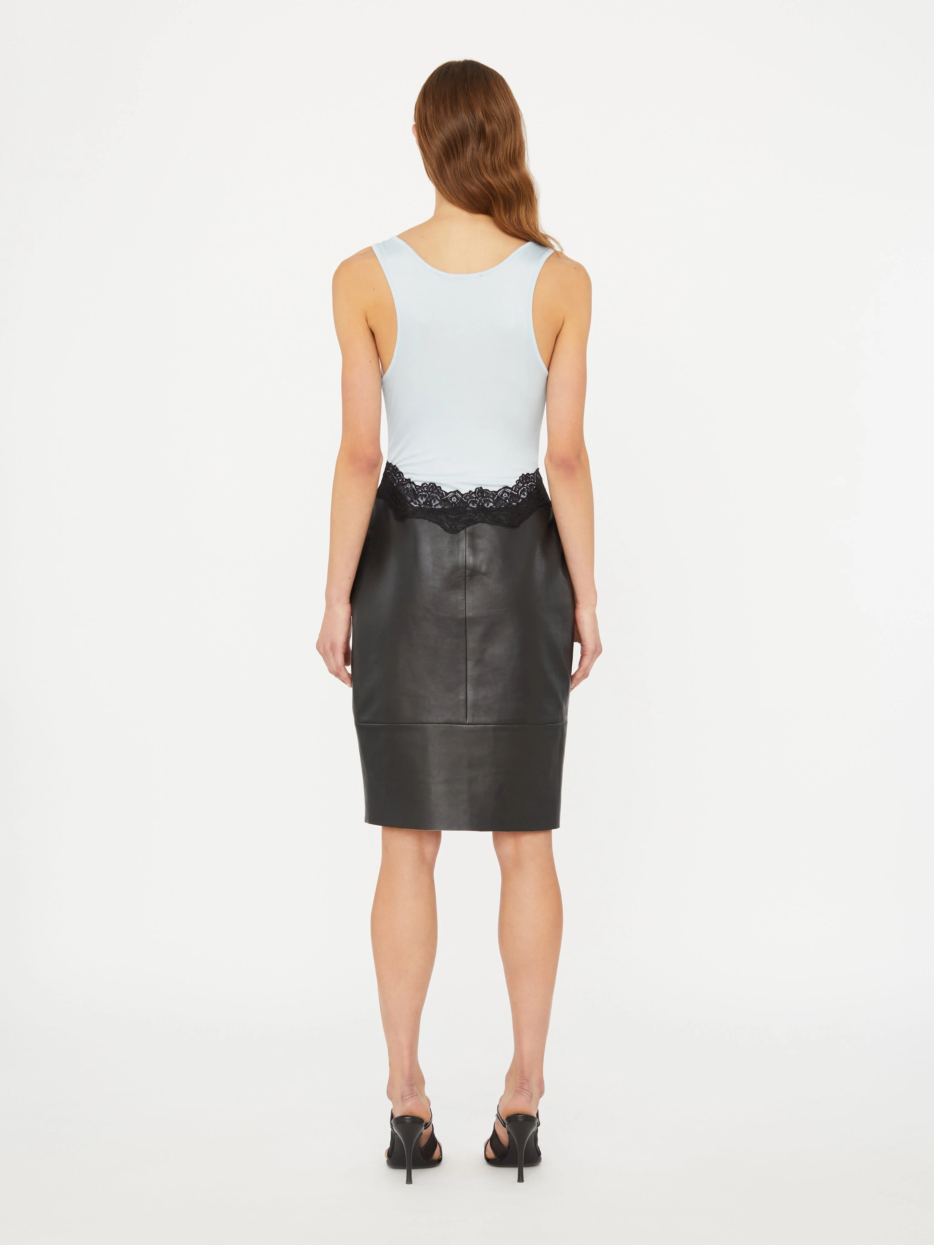 Christopher Esber - Ribbed Scuffed Leather Tank Dress - Image 4