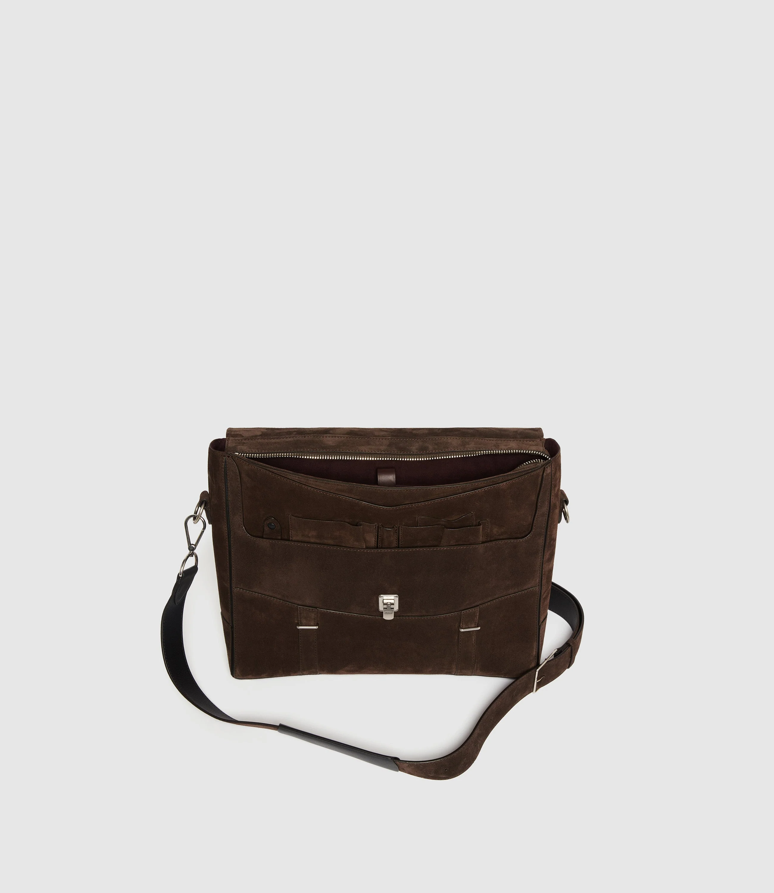Metier - Rider Briefcase Suede Chocolate - Image 7