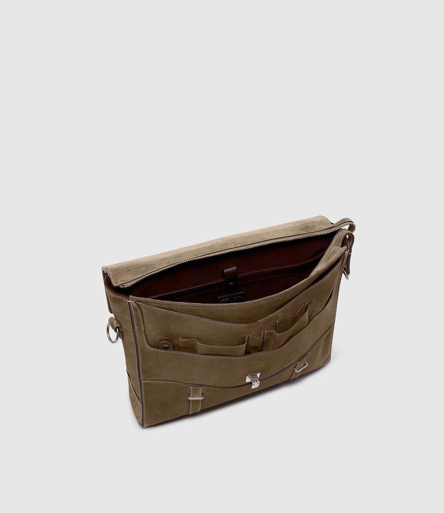 Metier - Rider Briefcase Suede Khaki - Image 3