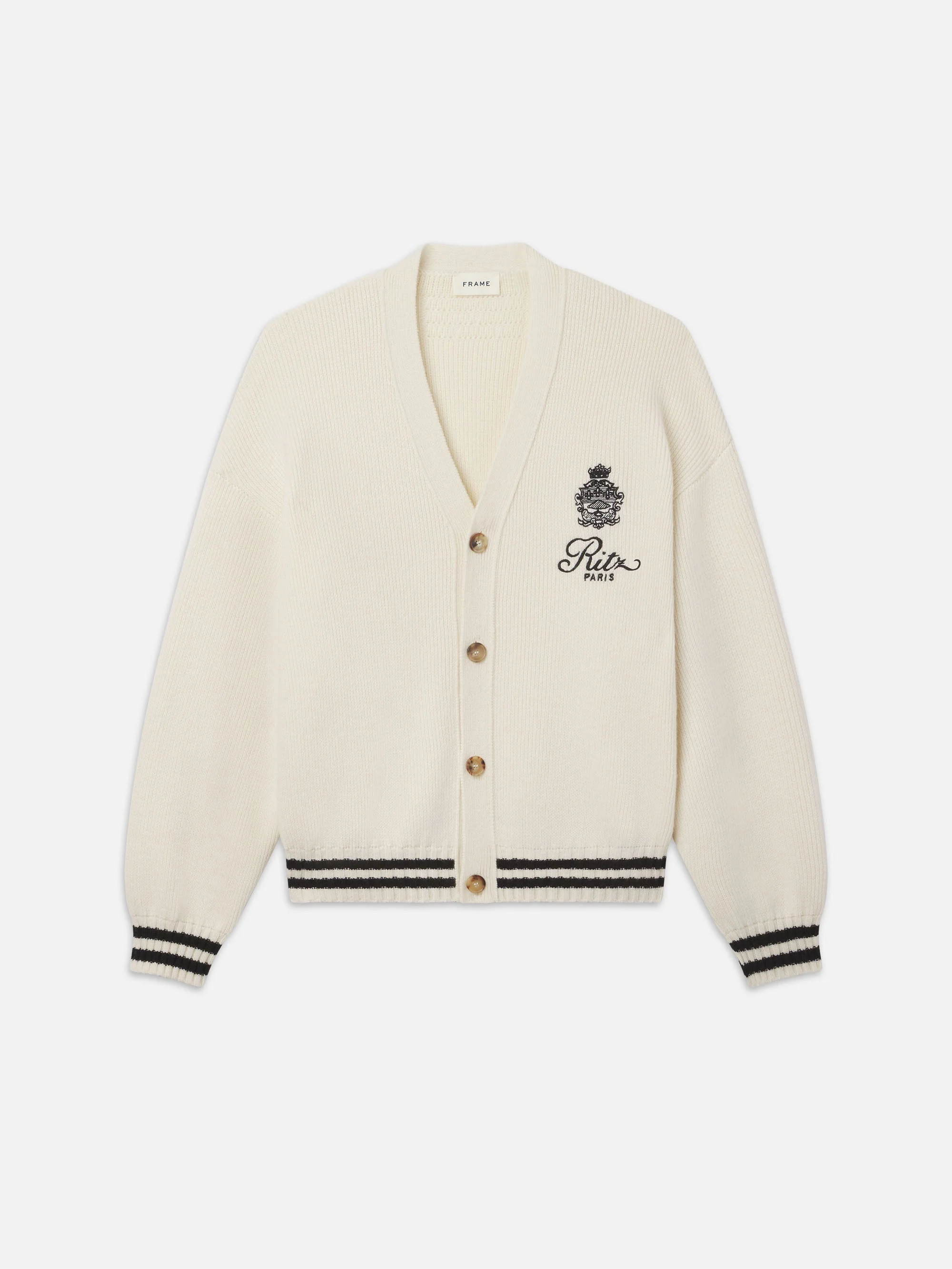 FRAME - Ritz Embroidery Cashmere Cardigan