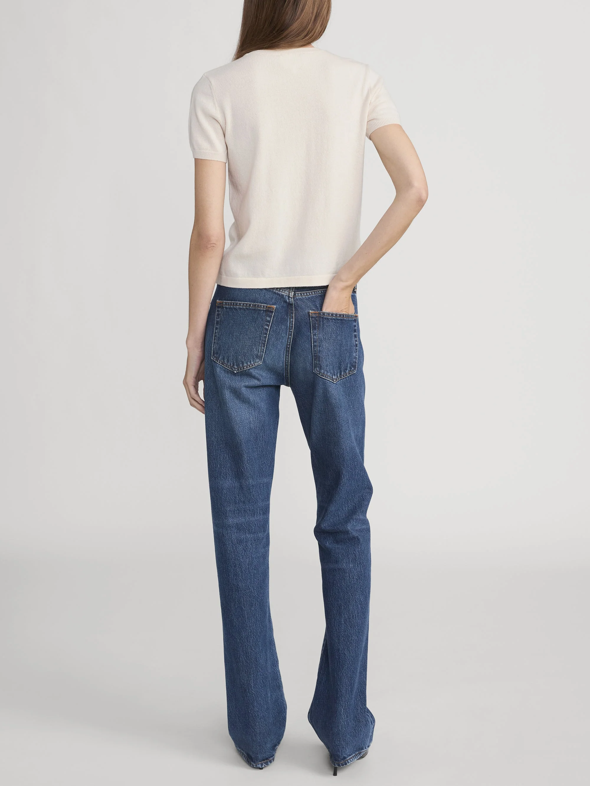 FRAME - Ritz Crest Cashmere Tee - Image 6