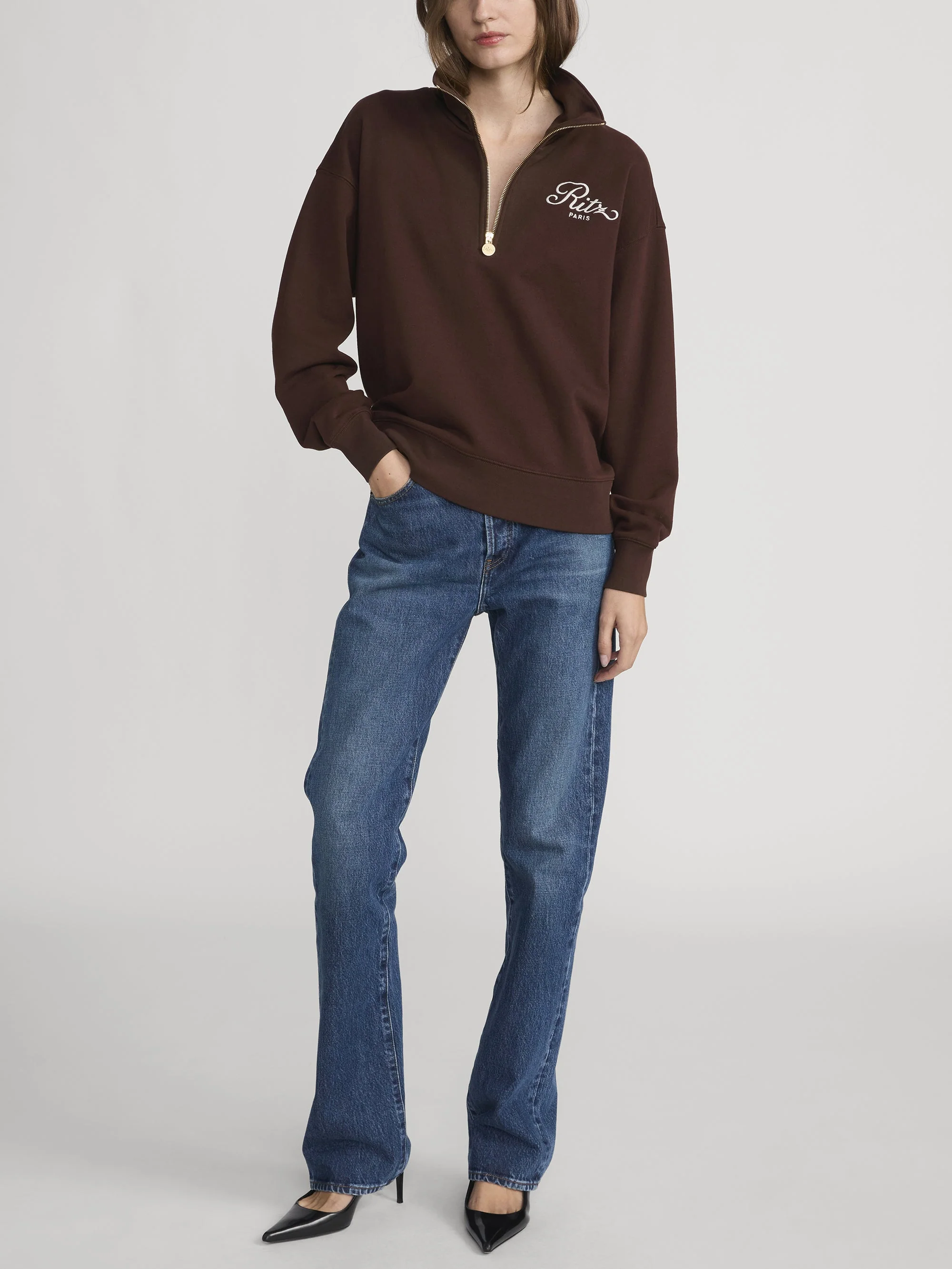 FRAME - Ritz Half Zip Polo - Image 2