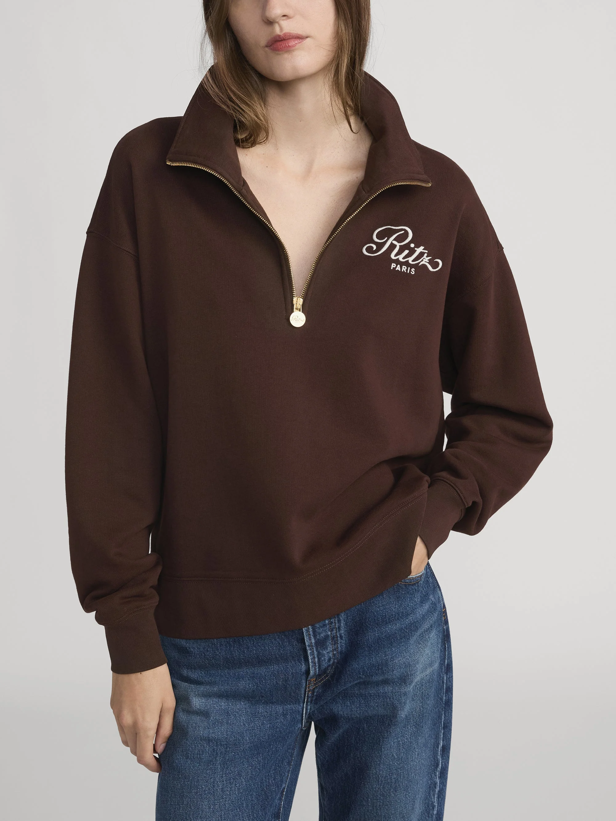 FRAME - Ritz Half Zip Polo - Image 3