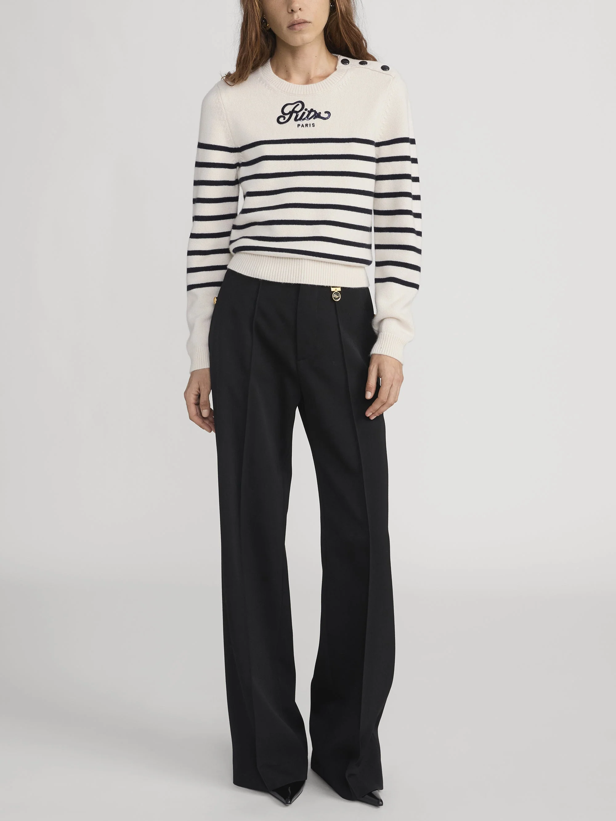 FRAME - Ritz Sequined Striped Sweater - Image 2