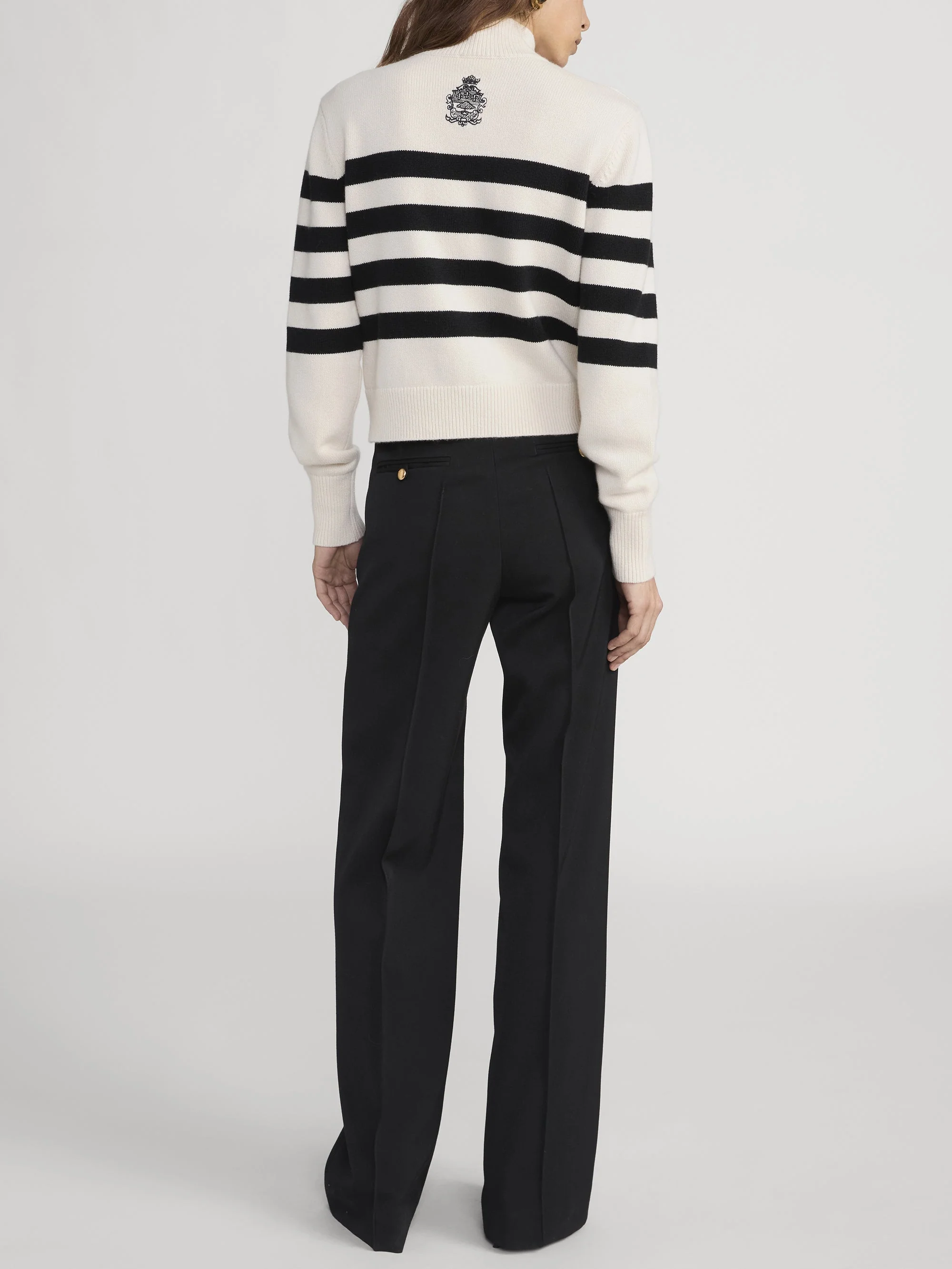 FRAME - Ritz Striped Cashmere Turtleneck Sweater - Image 7