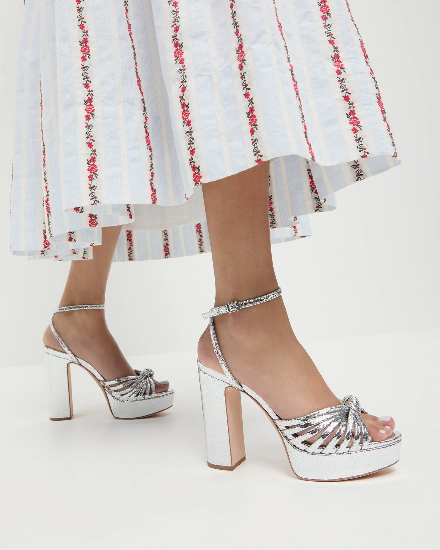 Loeffler Randall - Rivka Silver Knot Platform Sandal - Image 2
