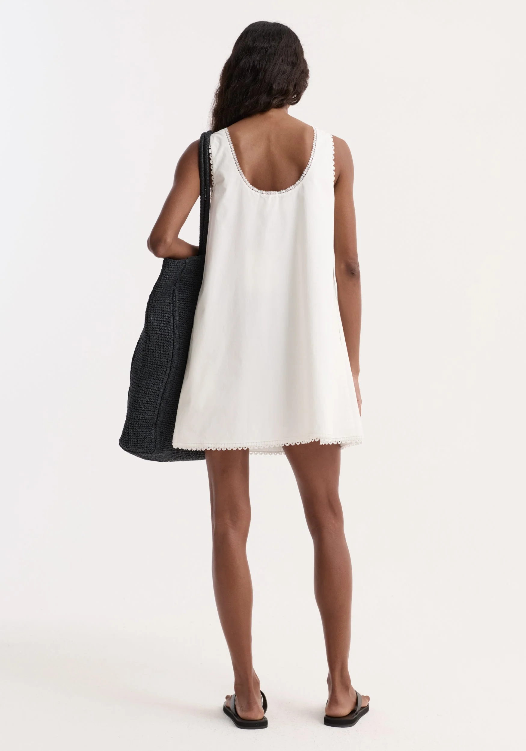 ROHE - A - line poplin mini dress | optic white - Image 4