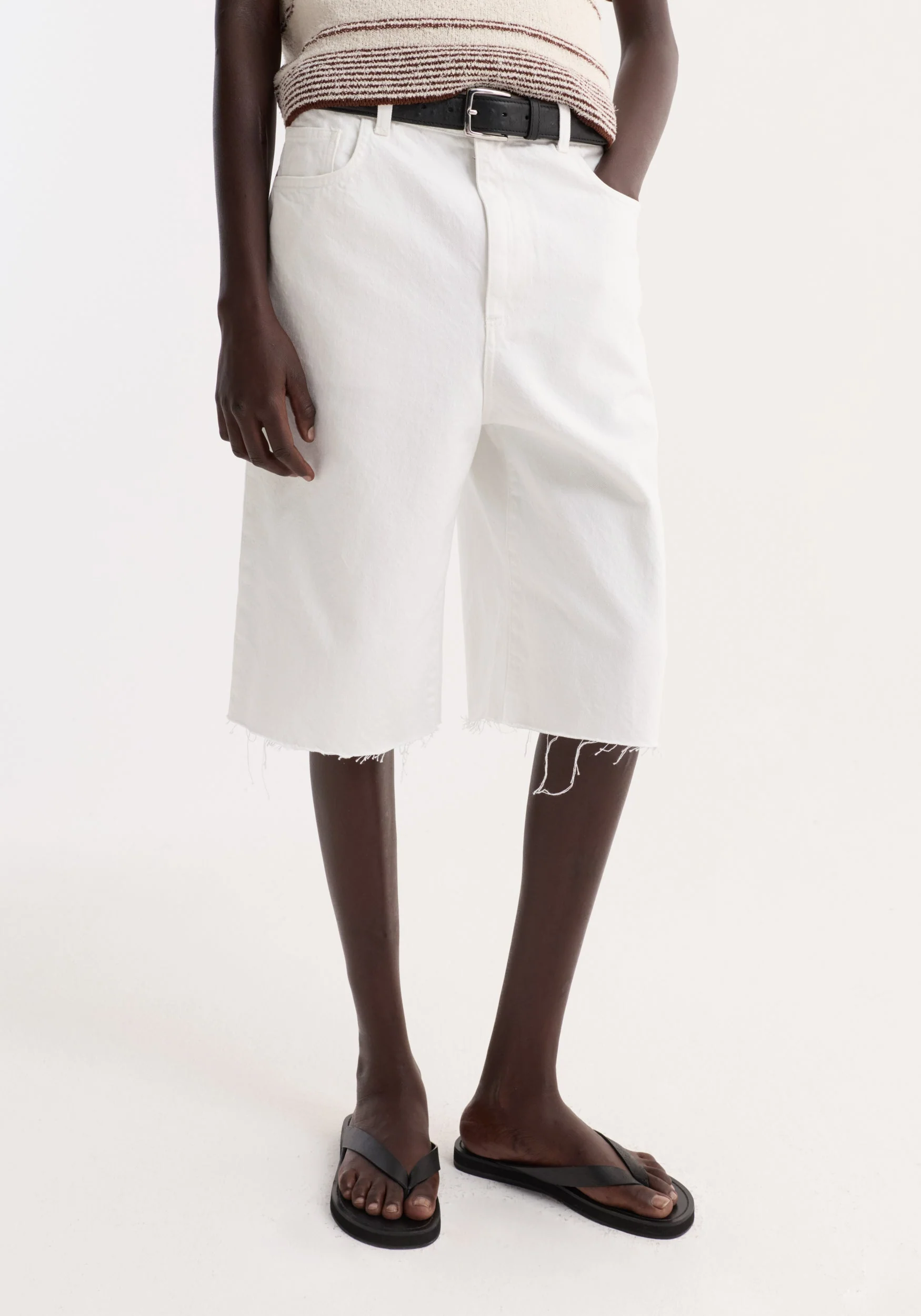 ROHE - Baggy fit denim shorts | optic white - Image 3