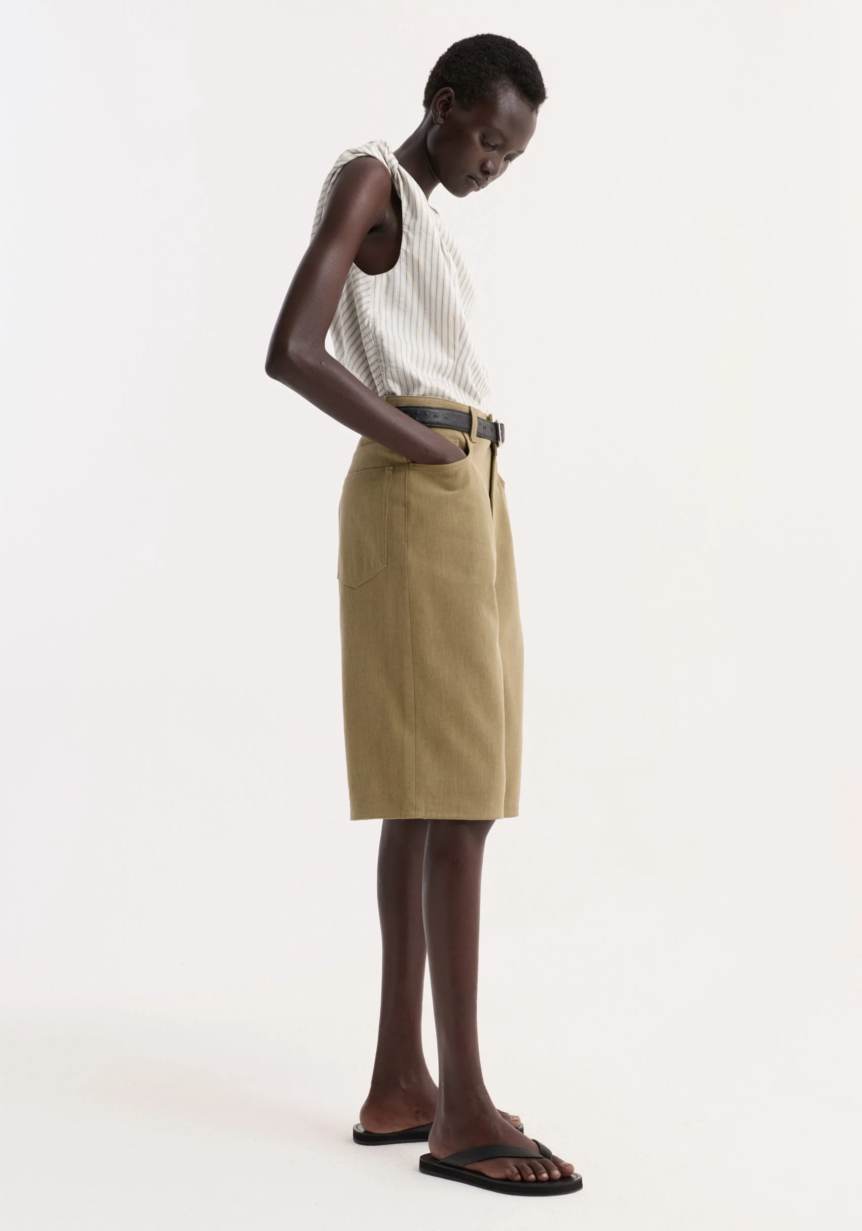 ROHE - Baggy fit denim shorts | sage - Image 4