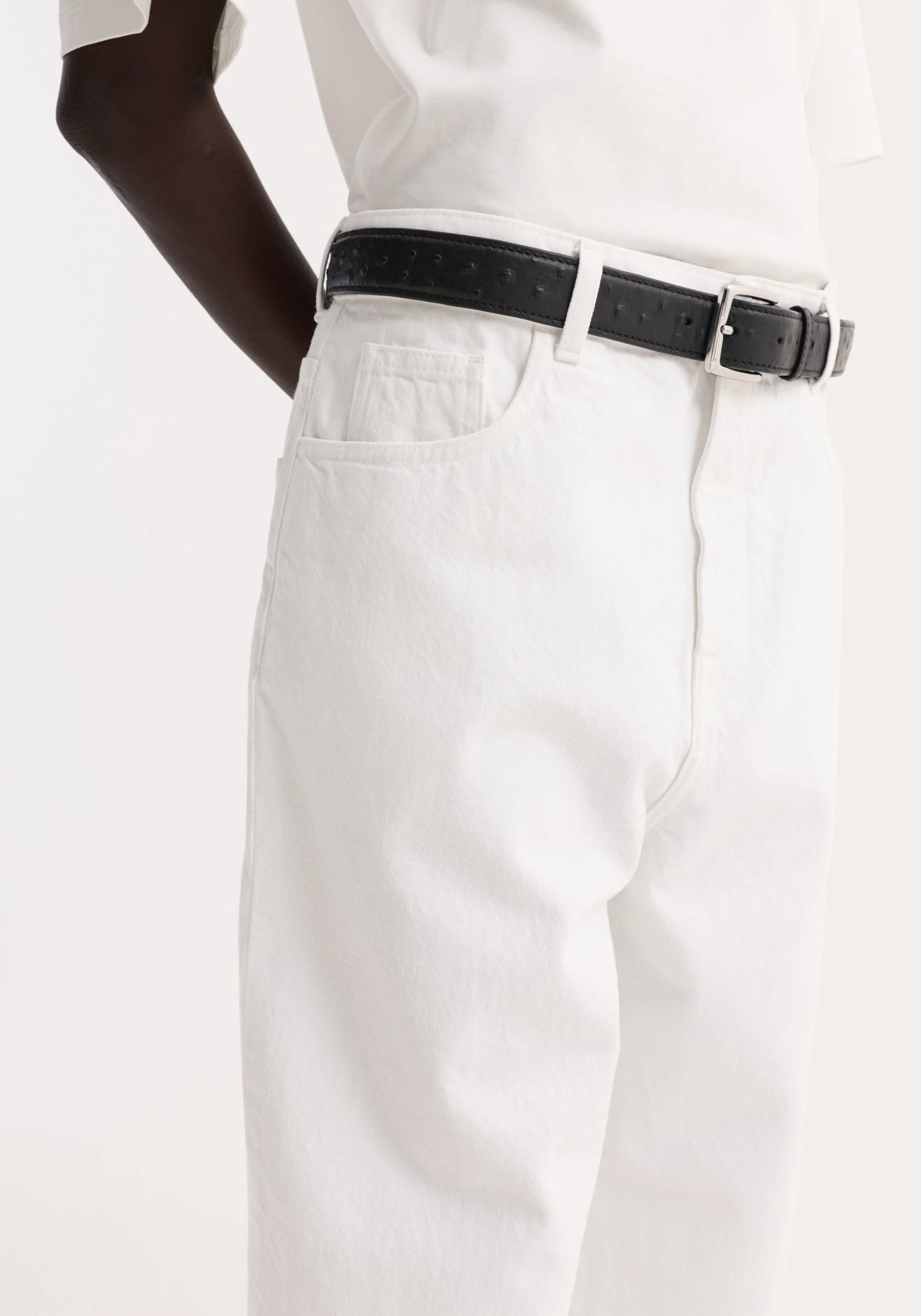 ROHE - Baggy fit turn - up denim | optic white - Image 4