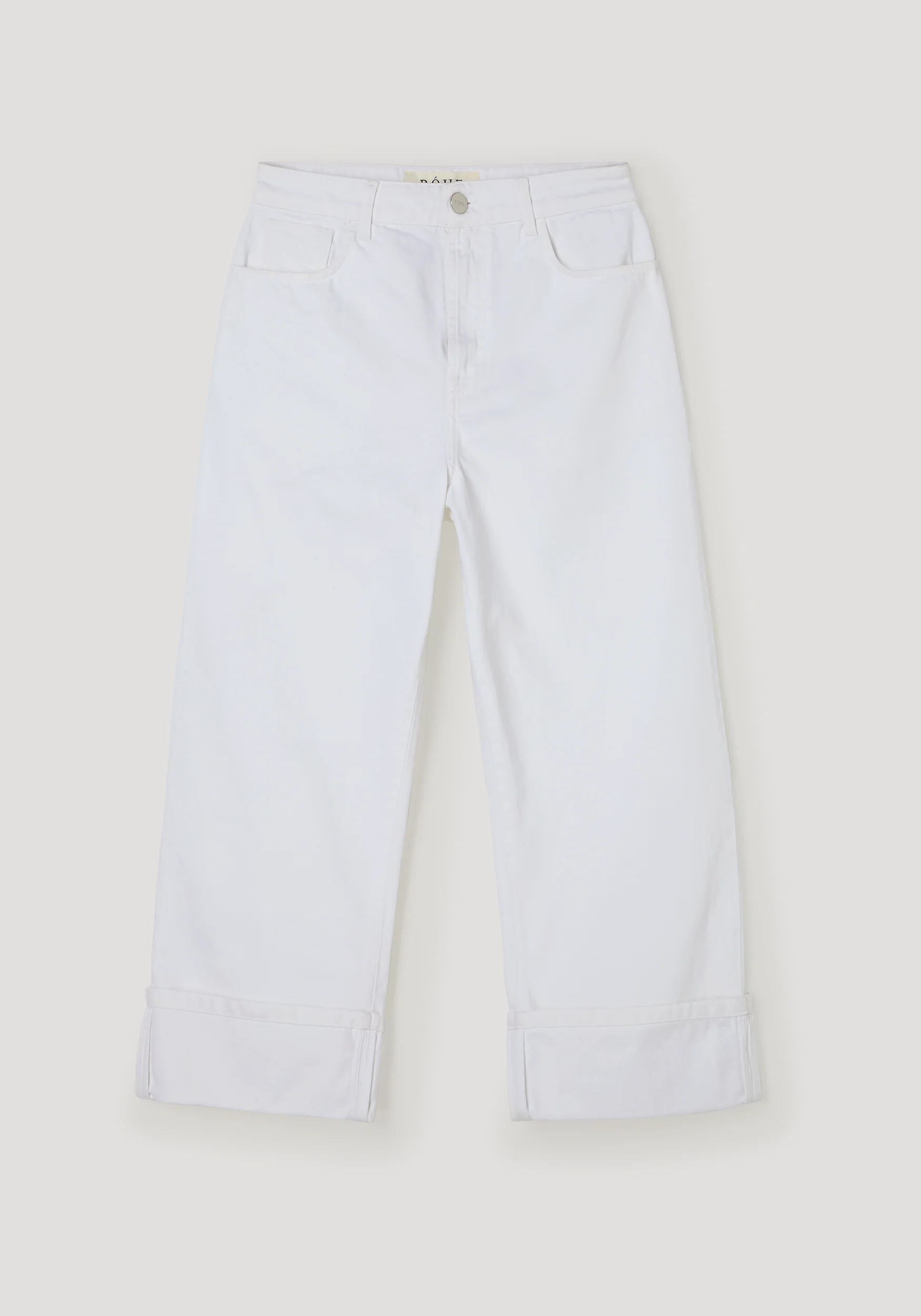 ROHE - Baggy fit turn - up denim | optic white - Image 6