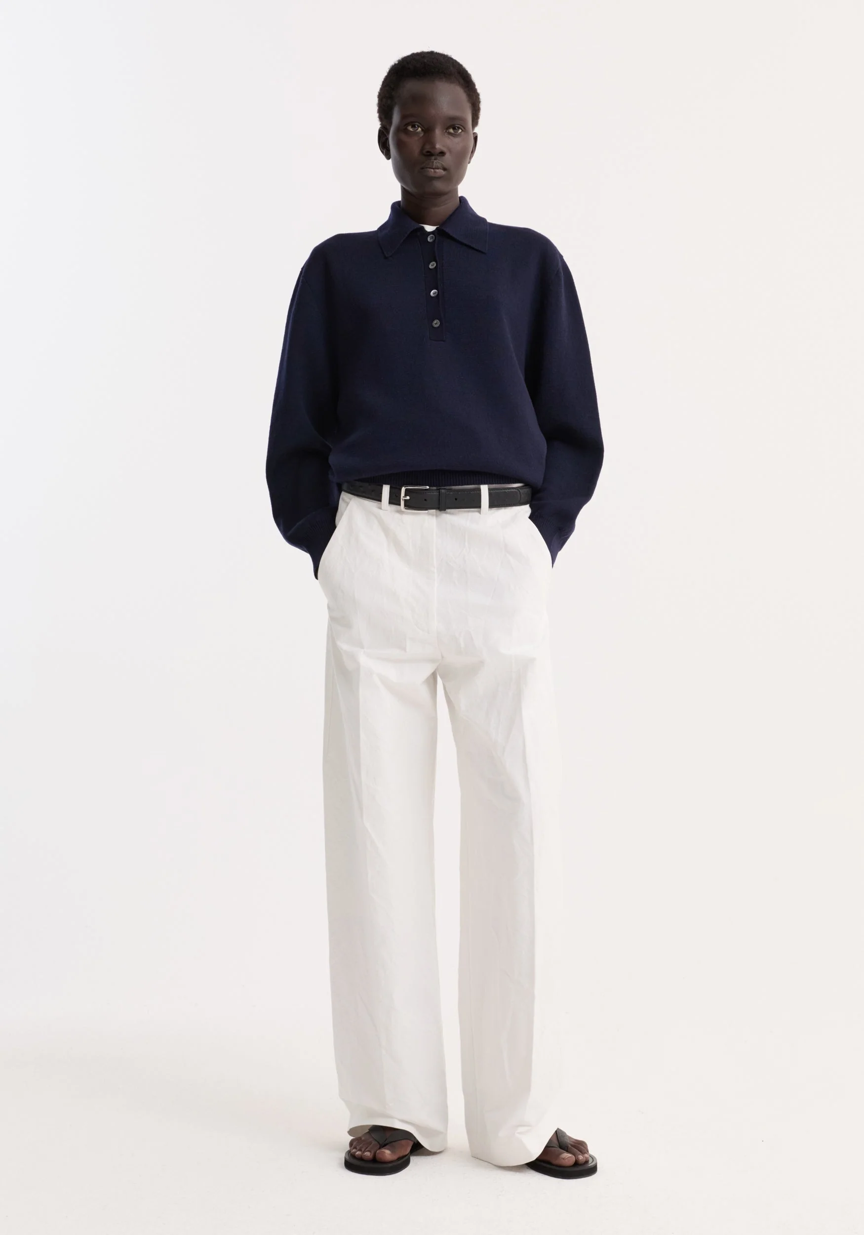 ROHE - Classic baggy chino | optic white