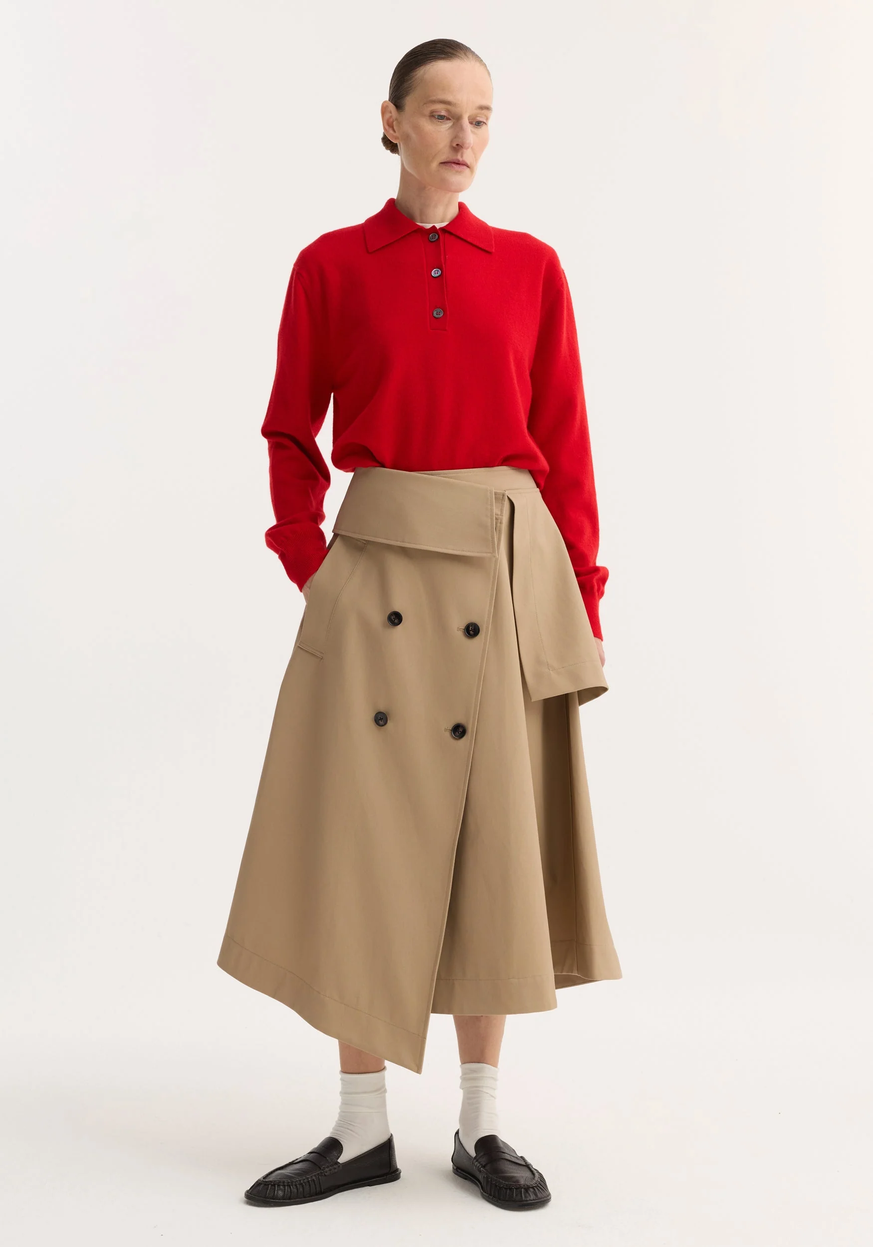 ROHE - Deconstructed trench skirt | sand