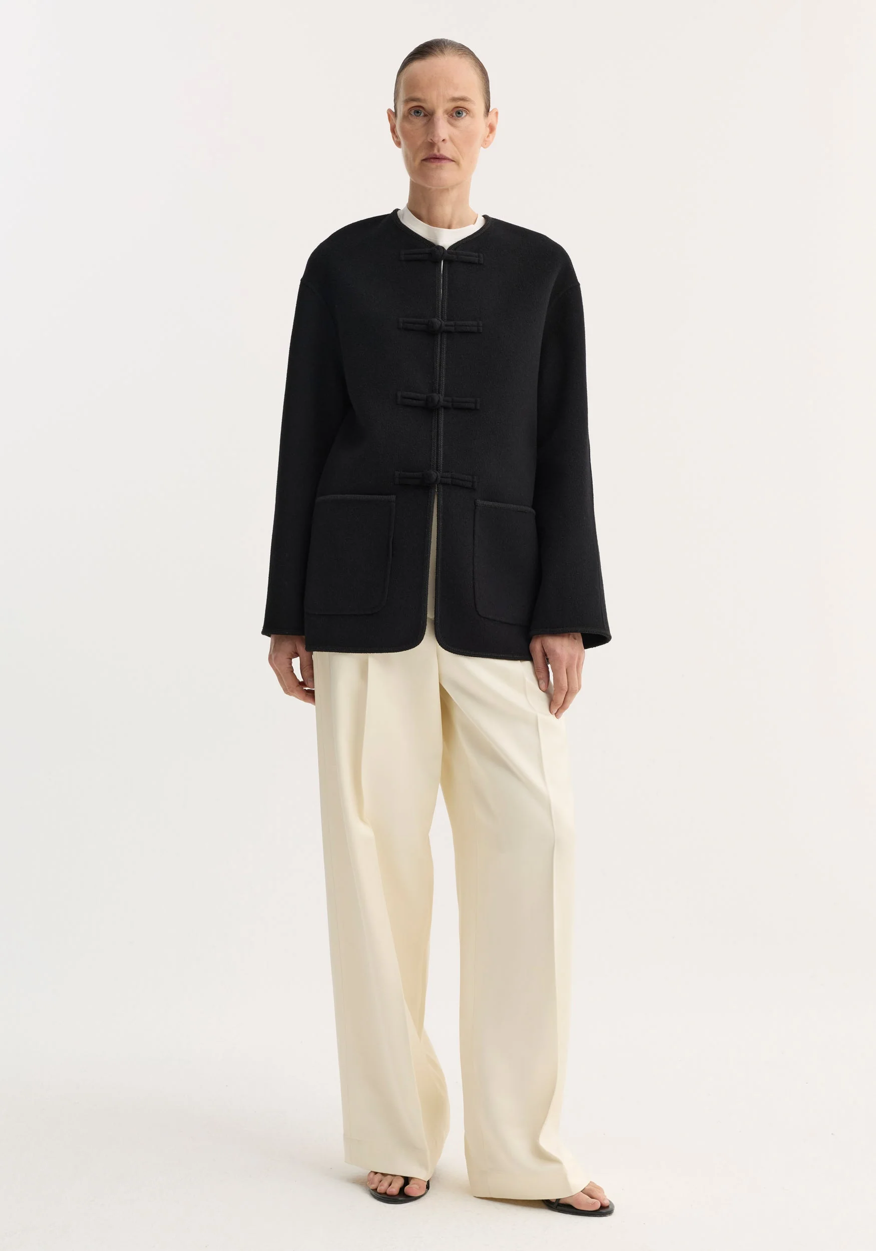 ROHE - Double - faced wool pankou jacket | black