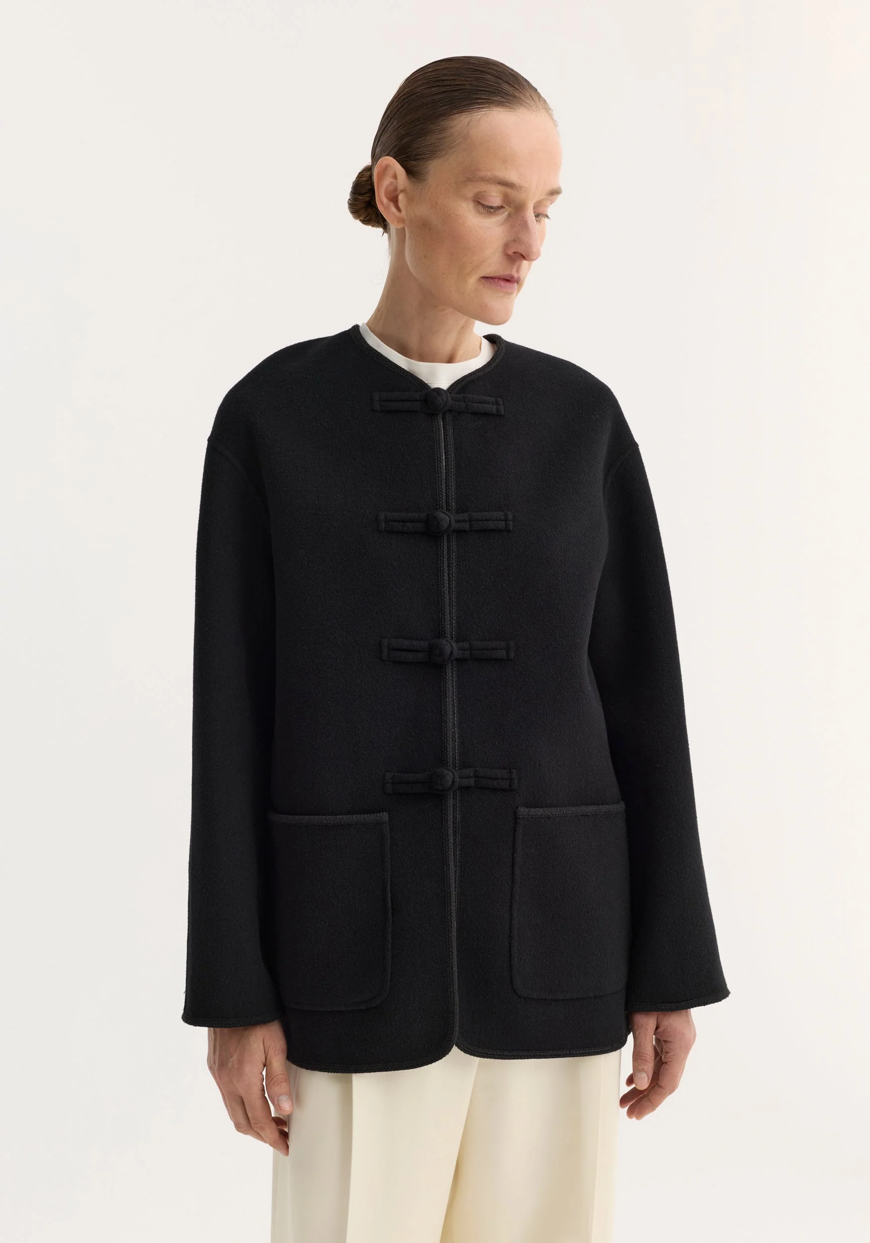 ROHE - Double - faced wool pankou jacket | black - Image 4