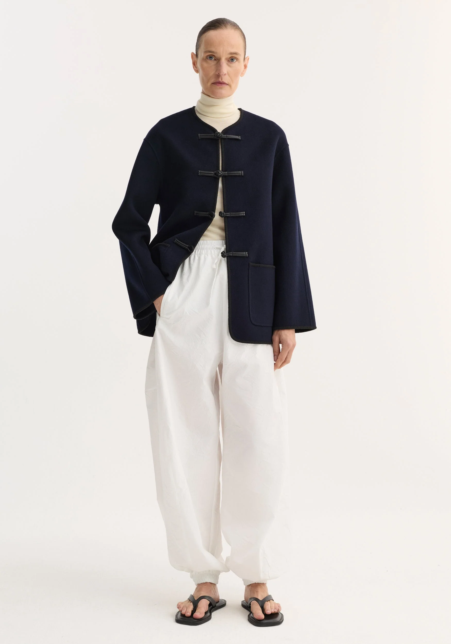 ROHE - Double - faced wool pankou jacket | navy