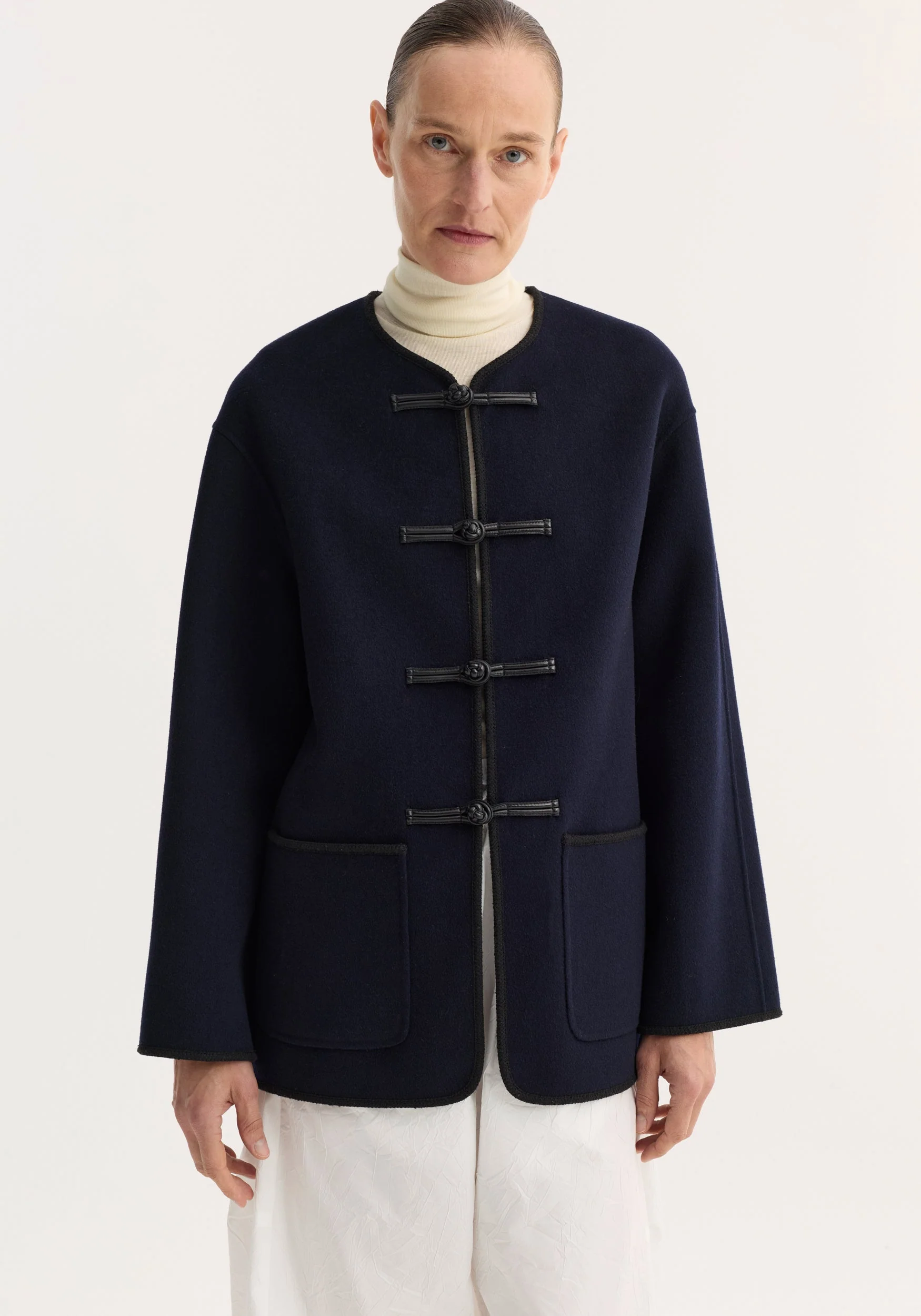 ROHE - Double - faced wool pankou jacket | navy - Image 2