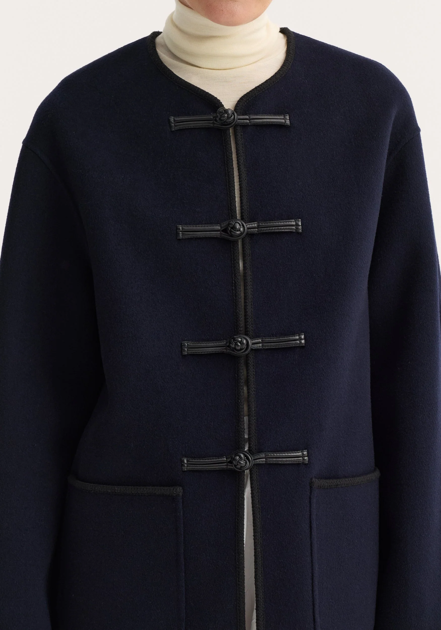 ROHE - Double - faced wool pankou jacket | navy - Image 3