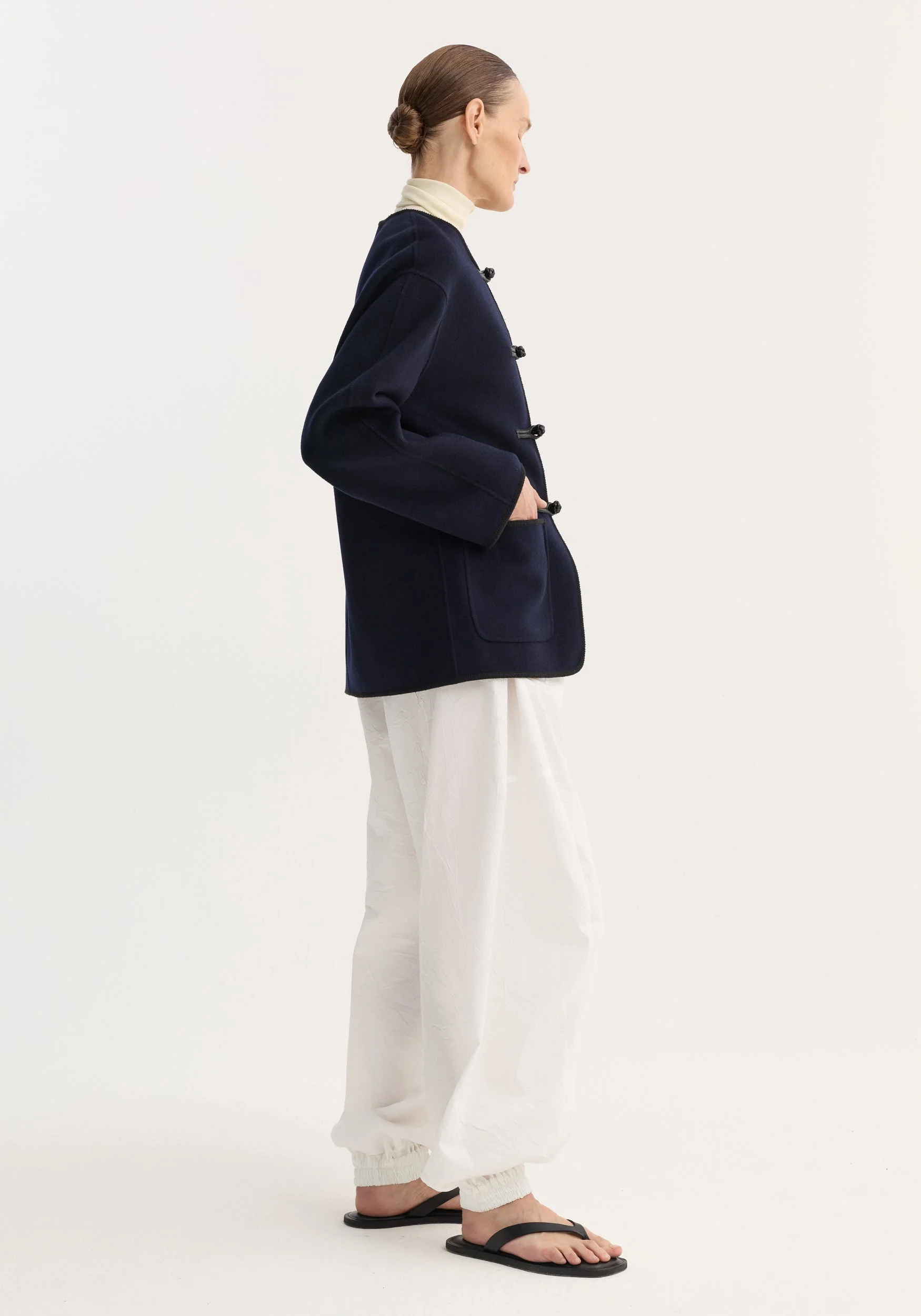 ROHE - Double - faced wool pankou jacket | navy - Image 4