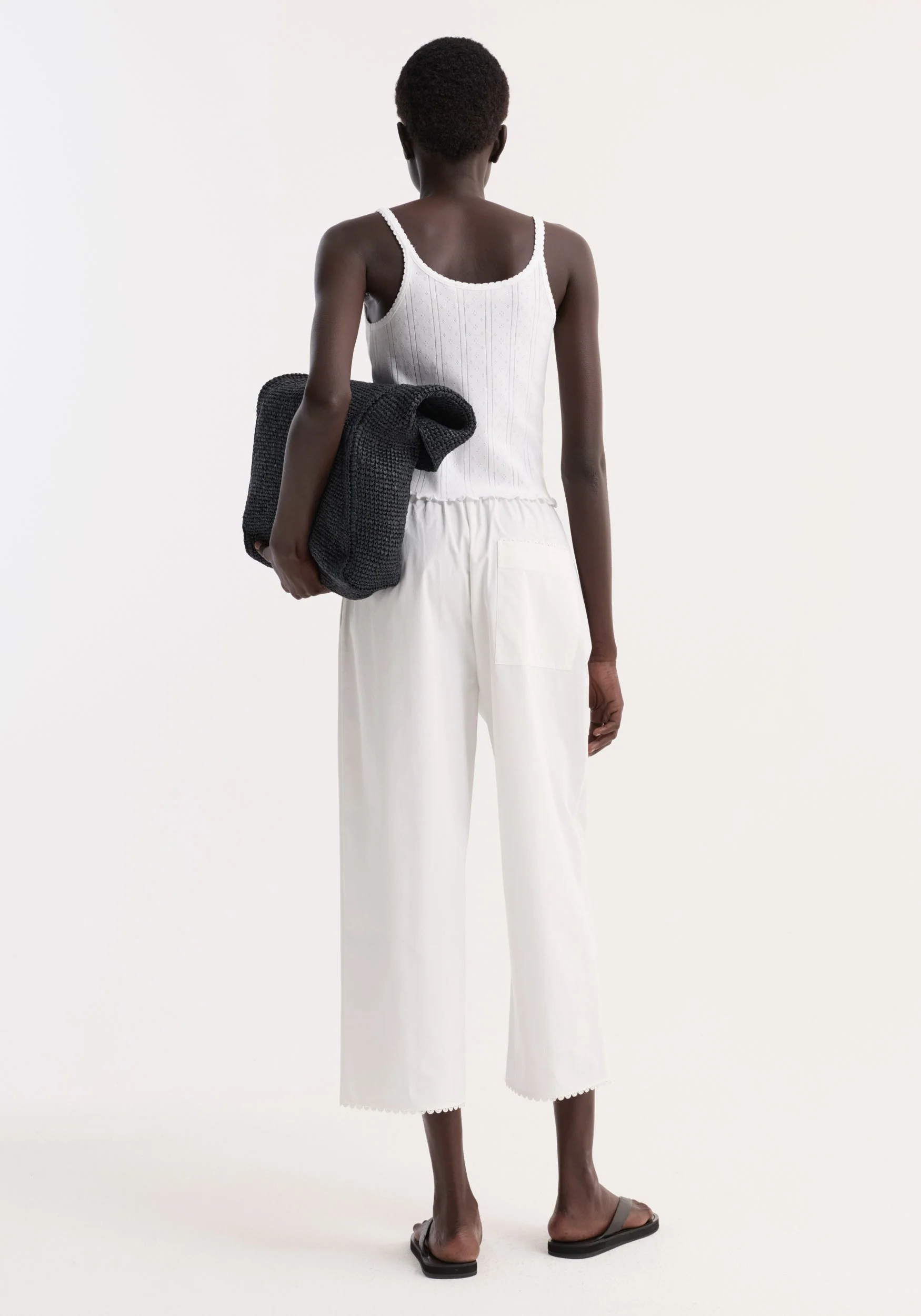 ROHE - Embroidered poplin trousers | optic white - Image 5