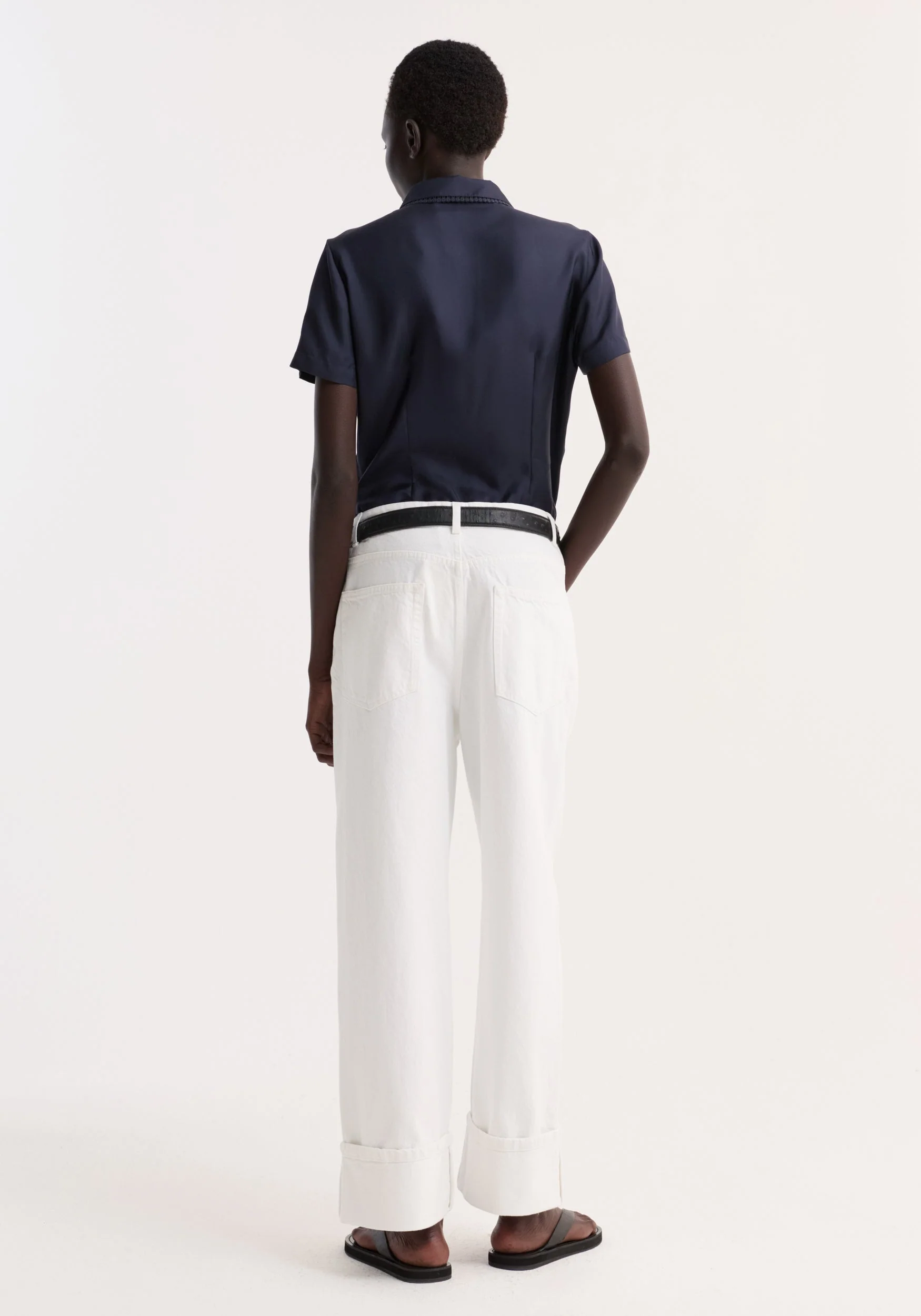 ROHE - Embroidered silk fitted shirt | night - Image 5