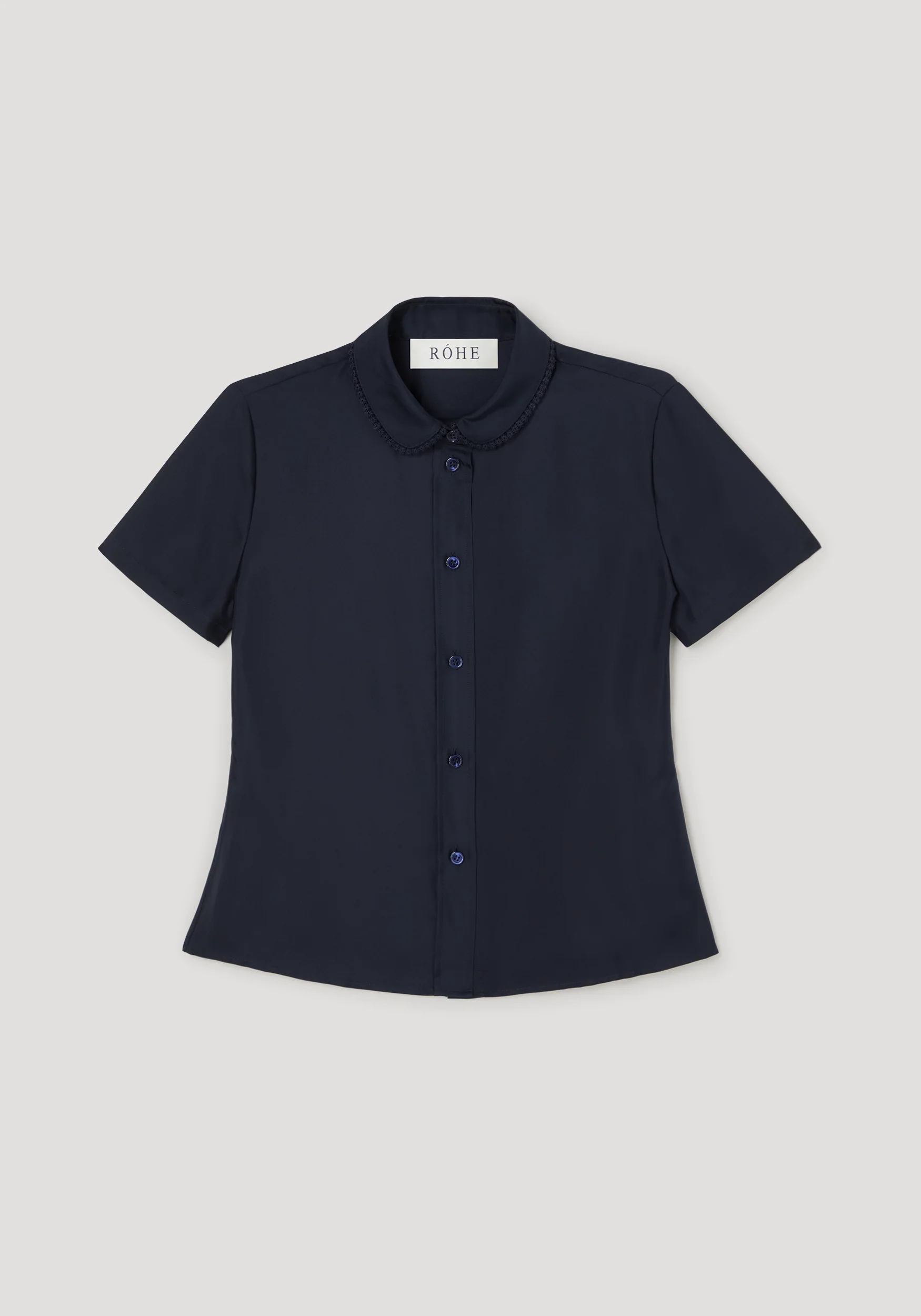 ROHE - Embroidered silk fitted shirt | night - Image 6